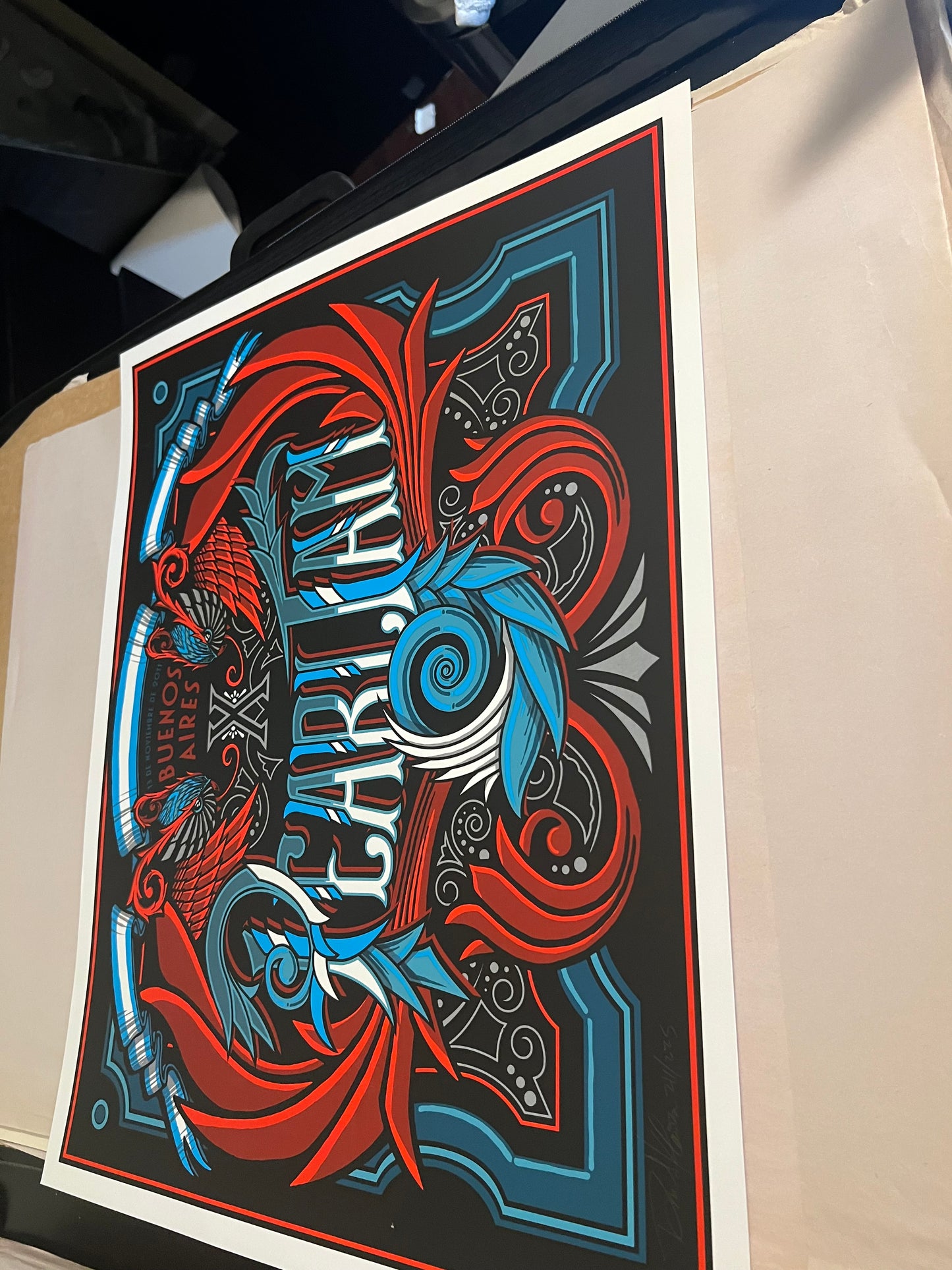 2011 Pearl Jam - Buenos Aires Concert Poster by Brad Klausen 23x20 SIGNED SN!