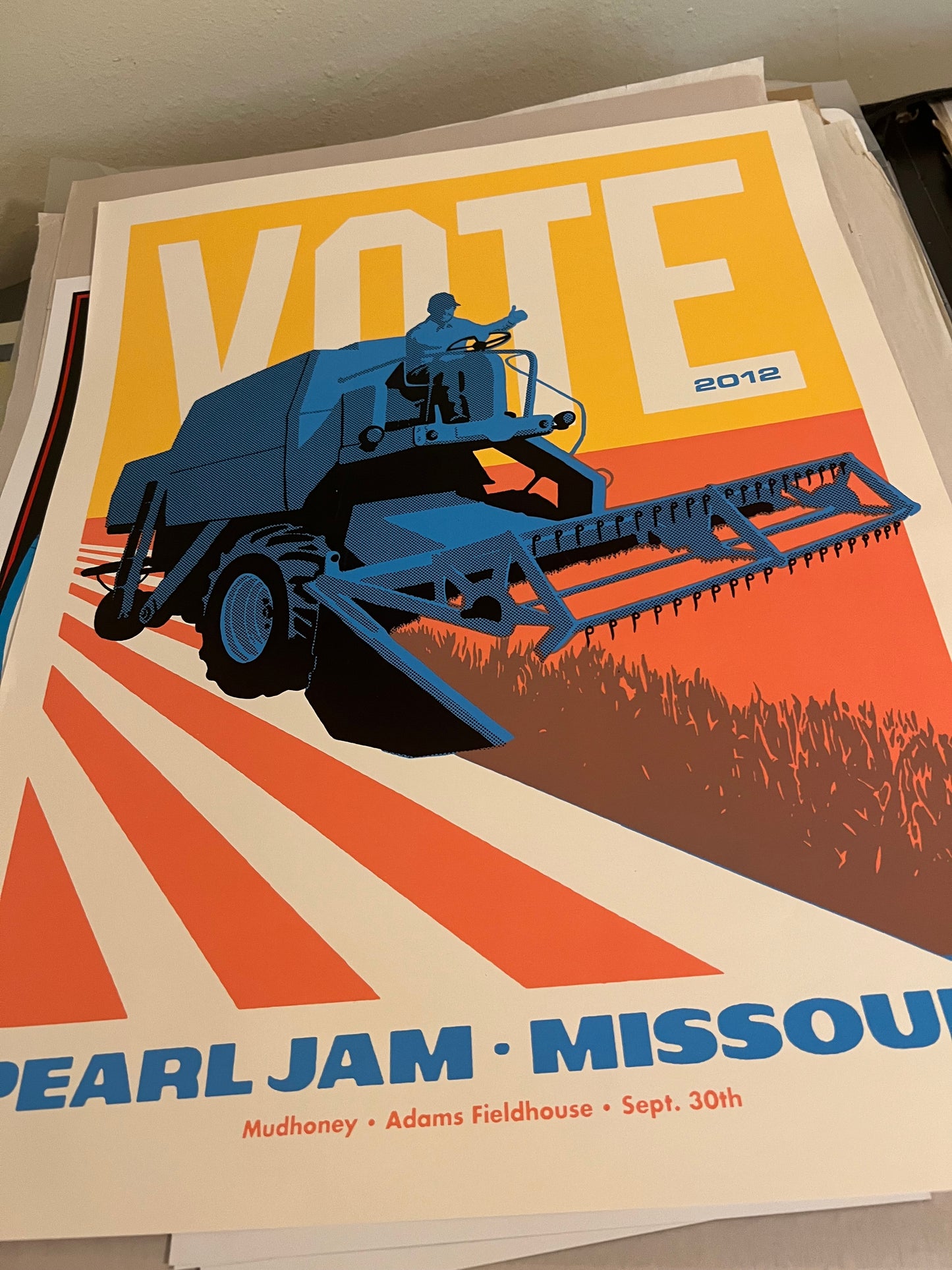 Vote 2012 Pearl Jam Missoula Mudhoney Sept 30 Poster AMES BROS 20x26!