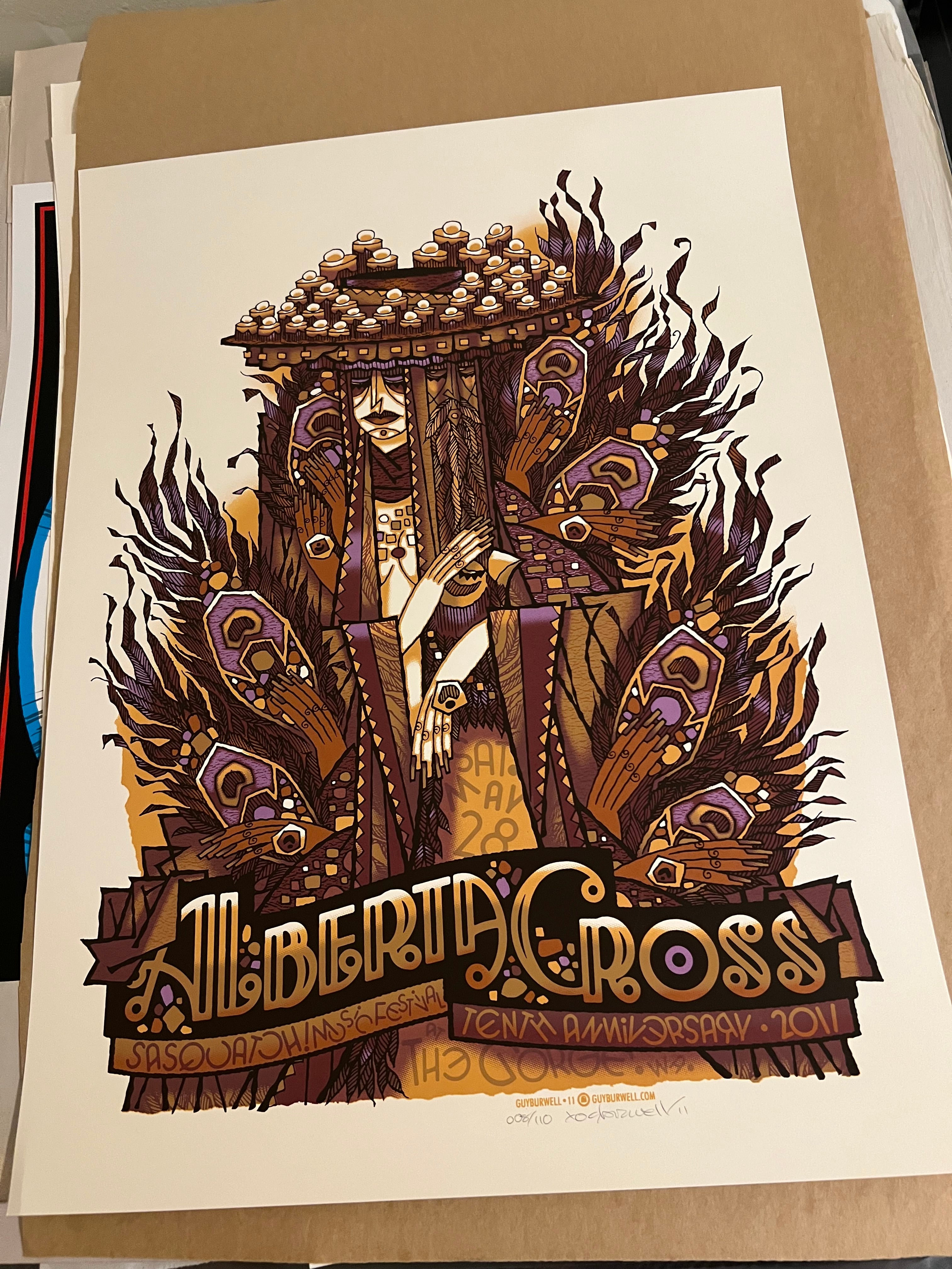 Alberta Cross Sasquatch Tenth Anniversary 2011 Poster SIGNED SN 18x24!