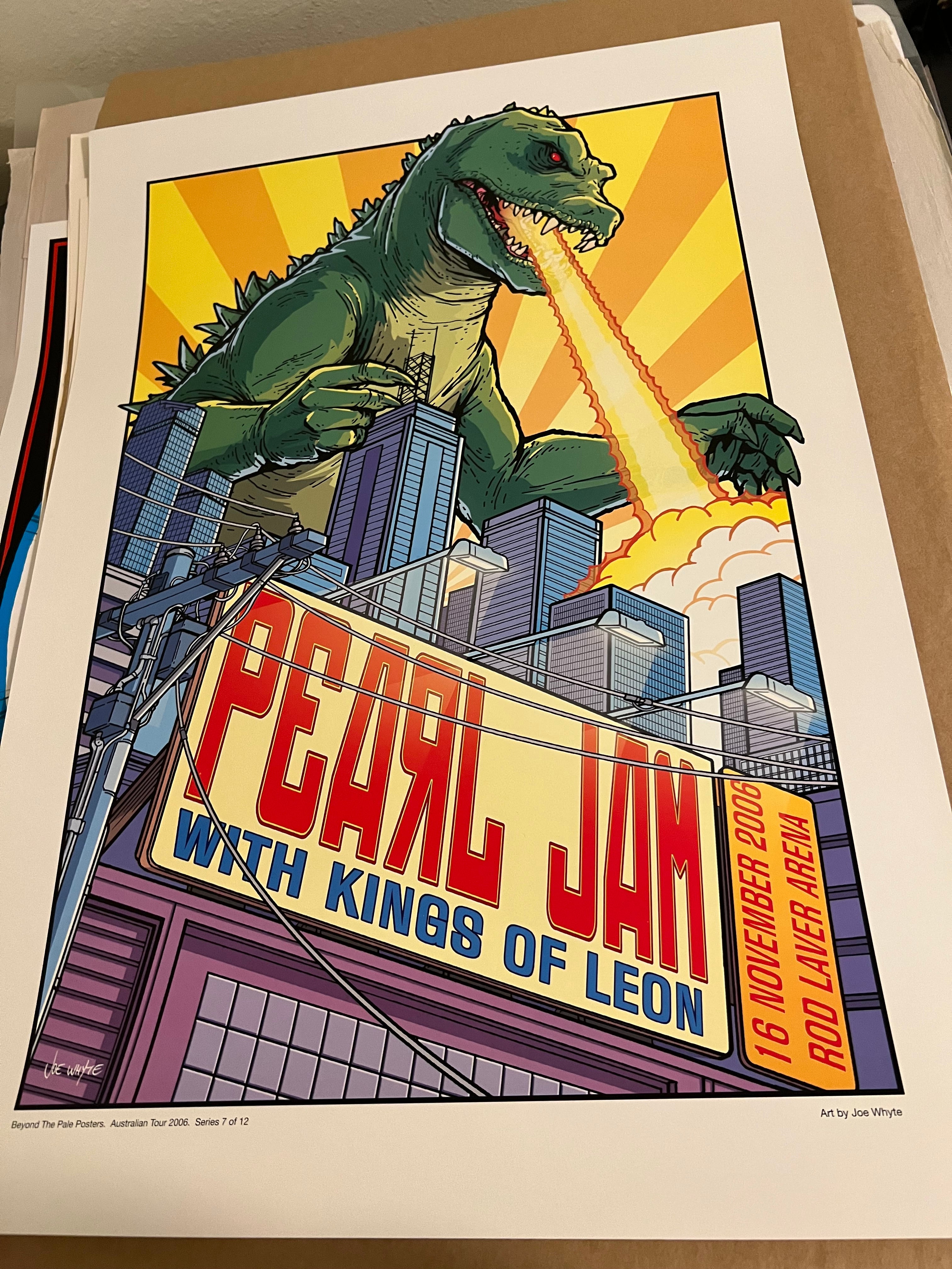 Joe Whyte Pearl Jam w Kings of Leon Nov 16 2006 Rod Laver Arena Poster 18x26!