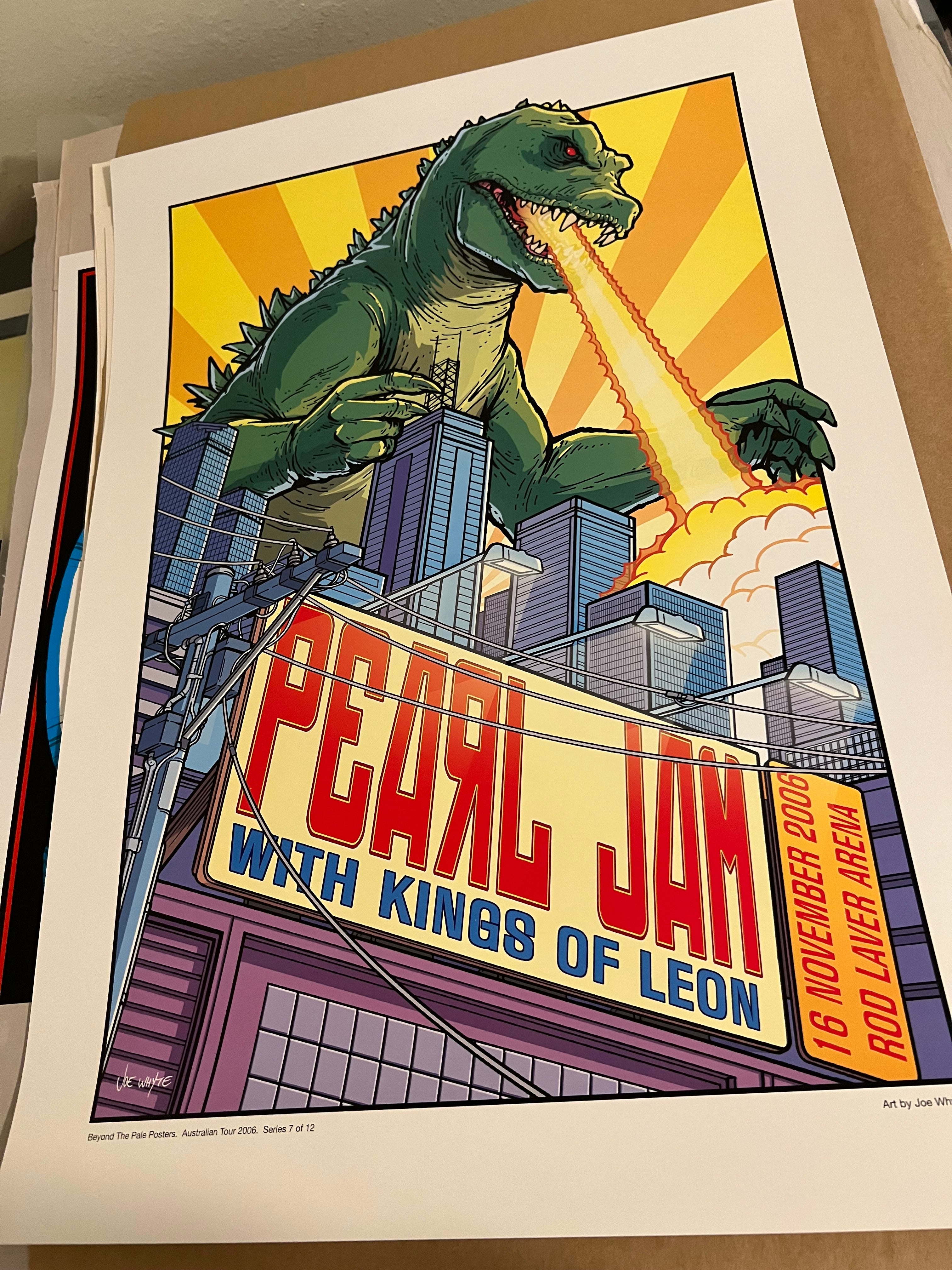 Joe Whyte Pearl Jam w Kings of Leon Nov 16 2006 Rod Laver Arena Poster 18x26!