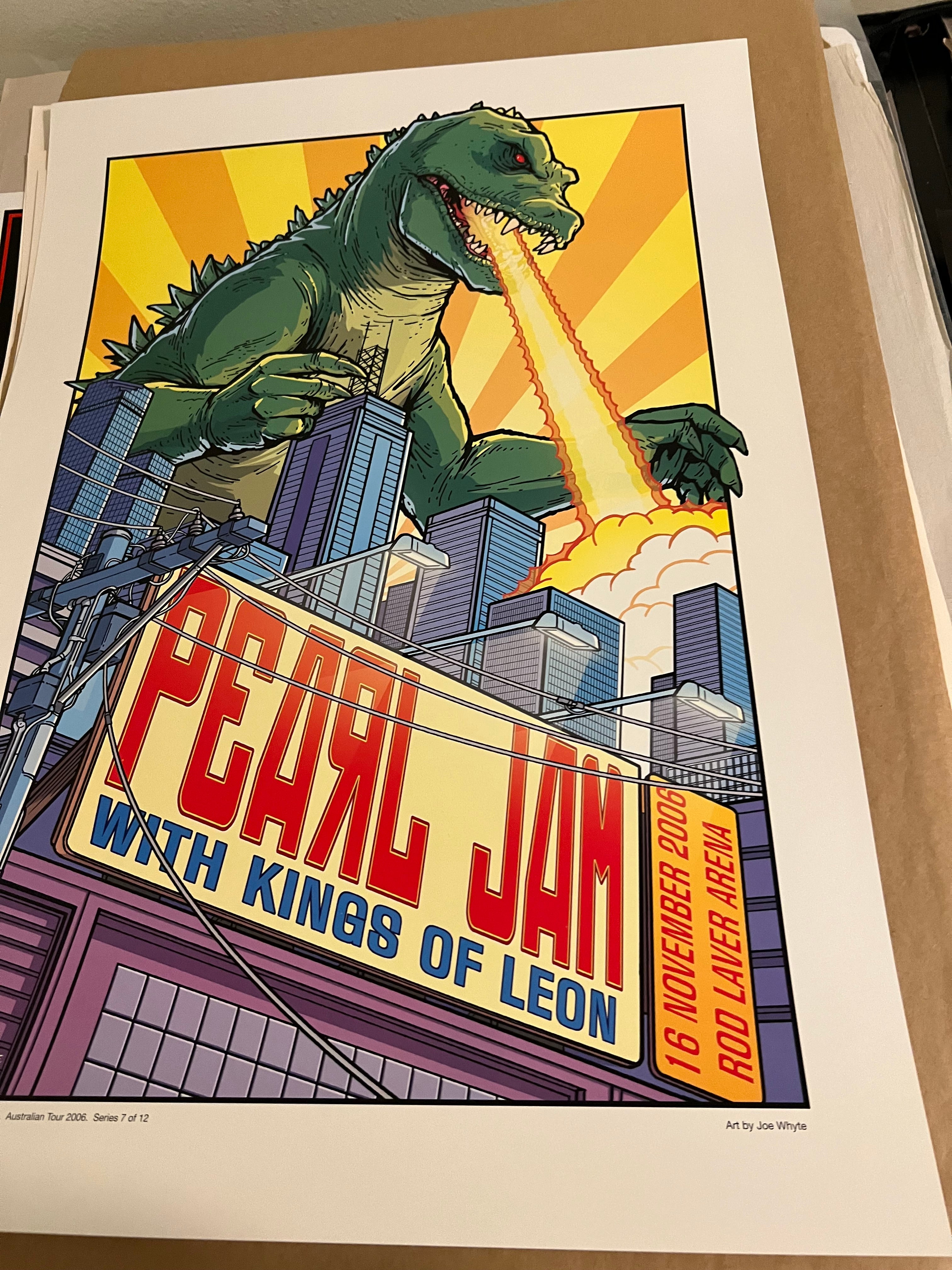 Joe Whyte Pearl Jam w Kings of Leon Nov 16 2006 Rod Laver Arena Poster 18x26!