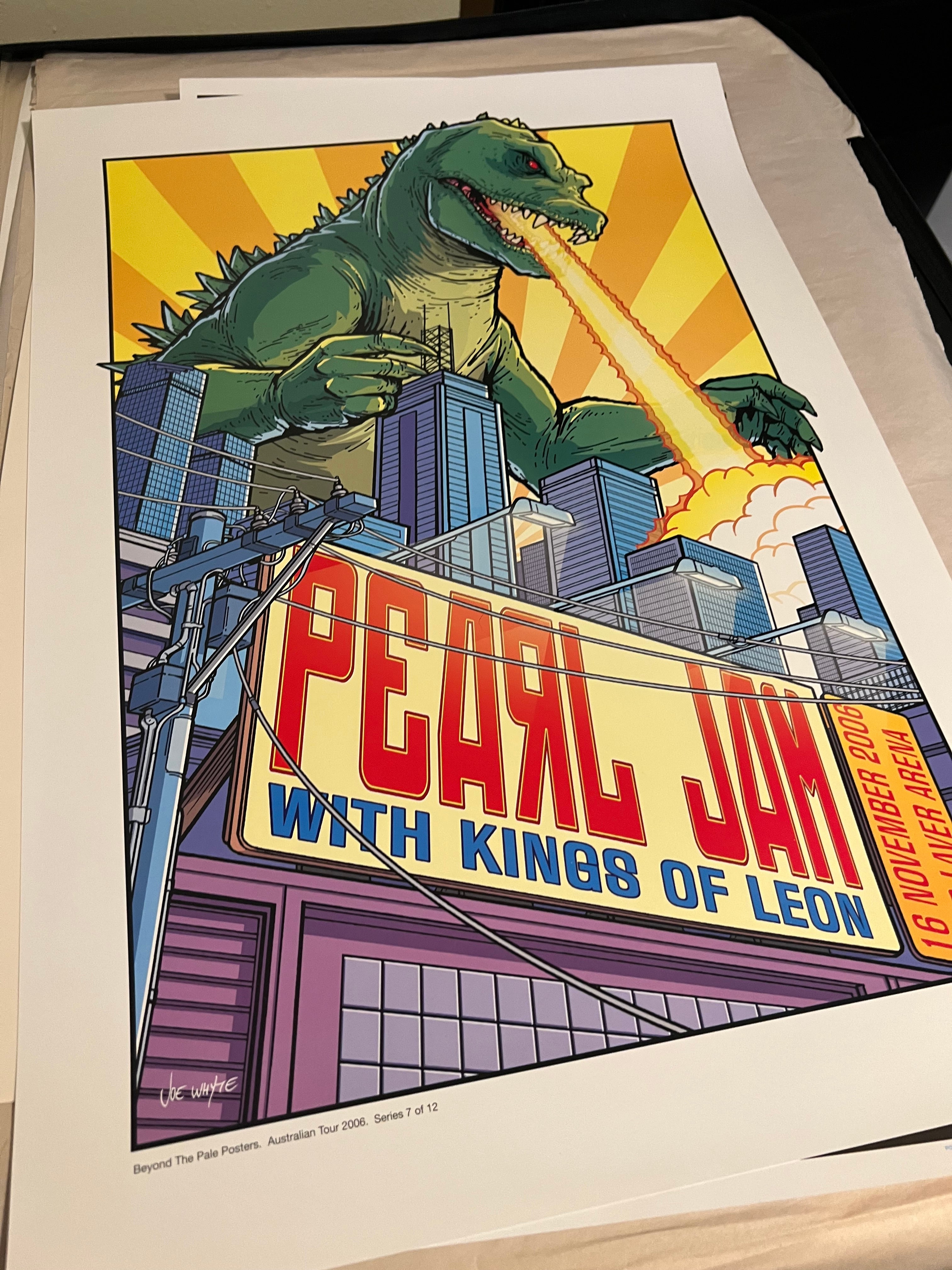Joe Whyte Pearl Jam w Kings of Leon Nov 16 2006 Rod Laver Arena Poster 18x26!