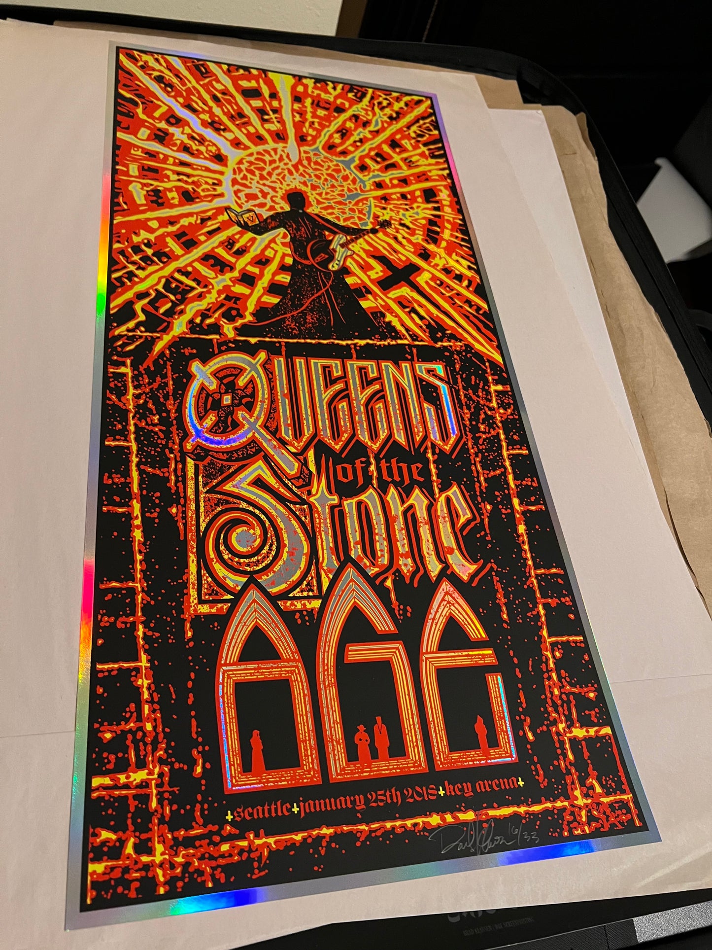 Queens of stone age jan 25th 2018 key arena seattle Klausen Poster SIGNED SN!