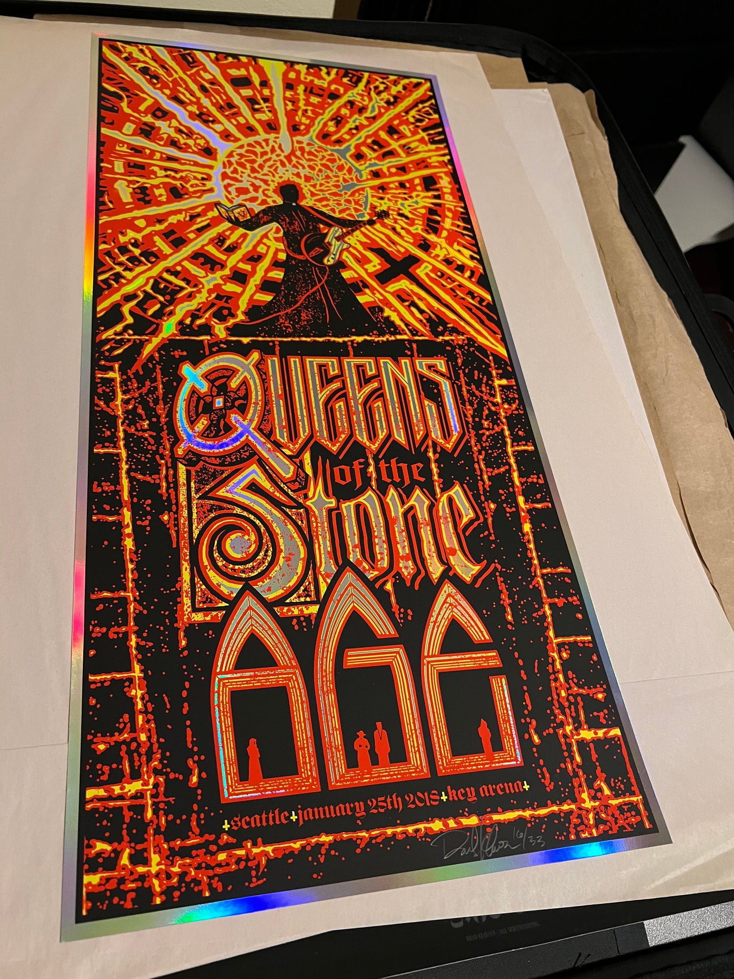 Queens of stone age jan 25th 2018 key arena seattle Klausen Poster SIGNED SN!