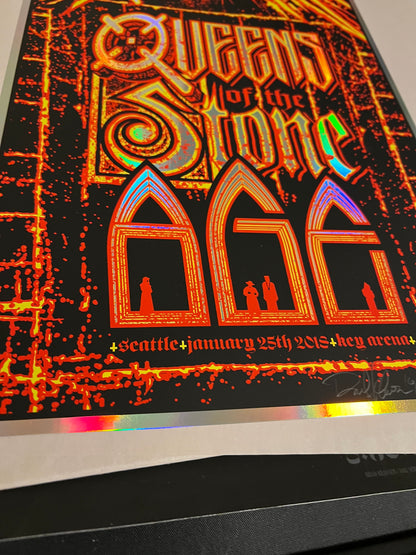 Queens of stone age jan 25th 2018 key arena seattle Klausen Poster SIGNED SN!