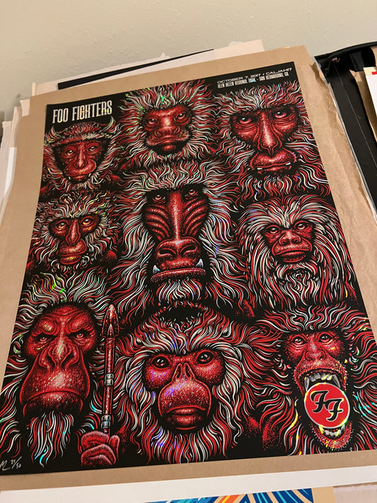 2017 Foo Fighters - Bernardino Silkscreen Concert Poster by Todd Slater GRAIL!