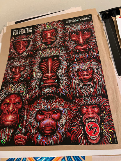 2017 Foo Fighters - Bernardino Silkscreen Concert Poster by Todd Slater GRAIL!