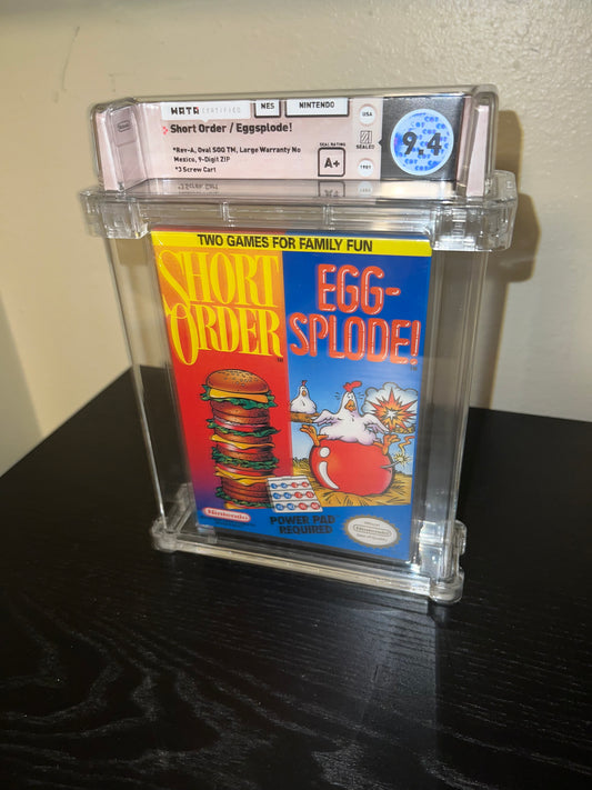 Short Order EggSplode! NES GRADED NEW SEALED WATA 9.4 A+!