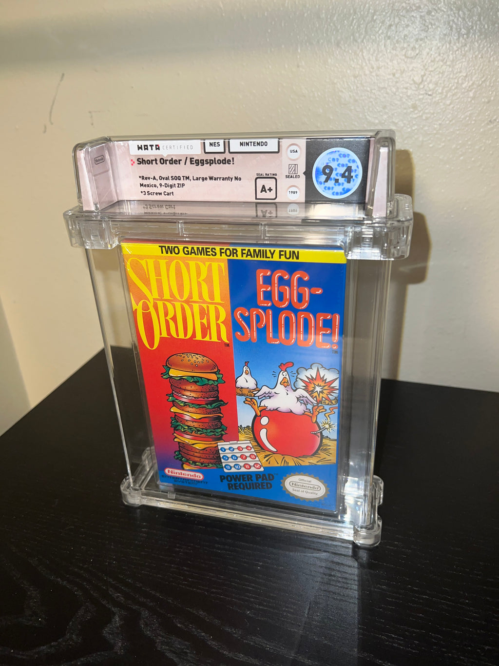Short Order EggSplode! NES GRADED NEW SEALED WATA 9.4 A+!