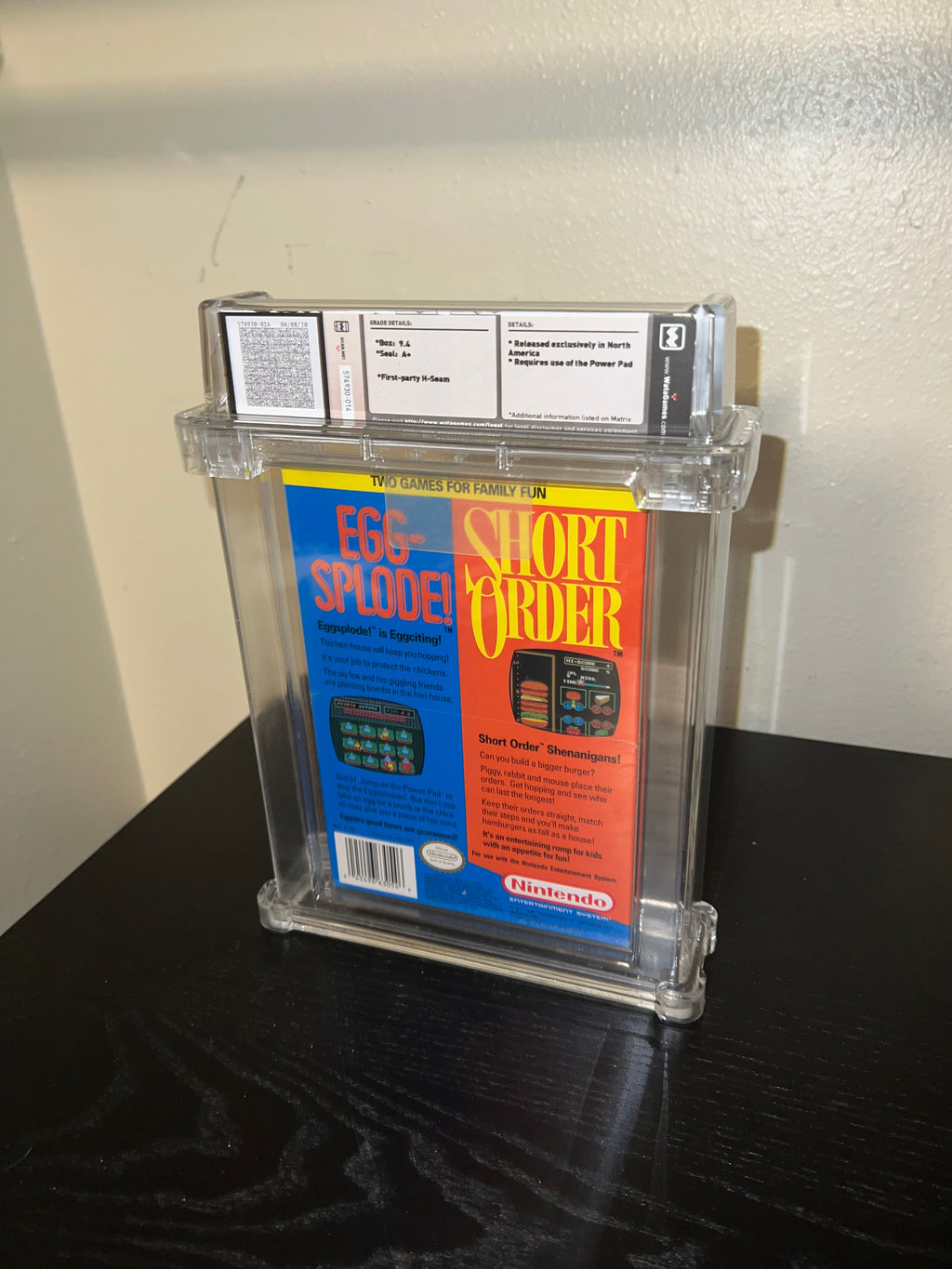 Short Order EggSplode! NES GRADED NEW SEALED WATA 9.4 A+!