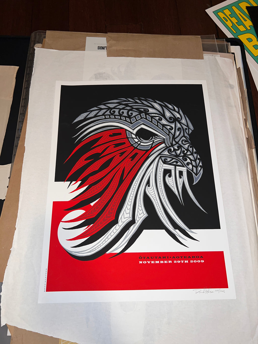 Otautahi November 2009 Pearl Jam Brad Klausen Poster SIGNED SN 18x24!
