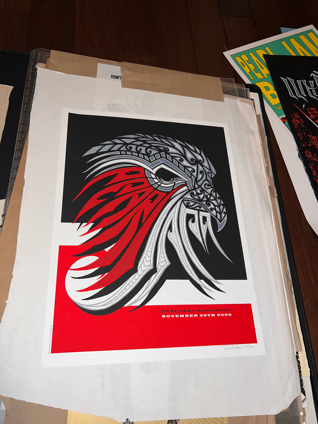 Otautahi November 2009 Pearl Jam Brad Klausen Poster SIGNED SN 18x24!