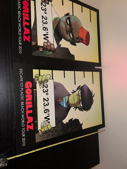 Gorillaz Escape to Plastic Beach World Tour 2010 5x Posters 19x13!