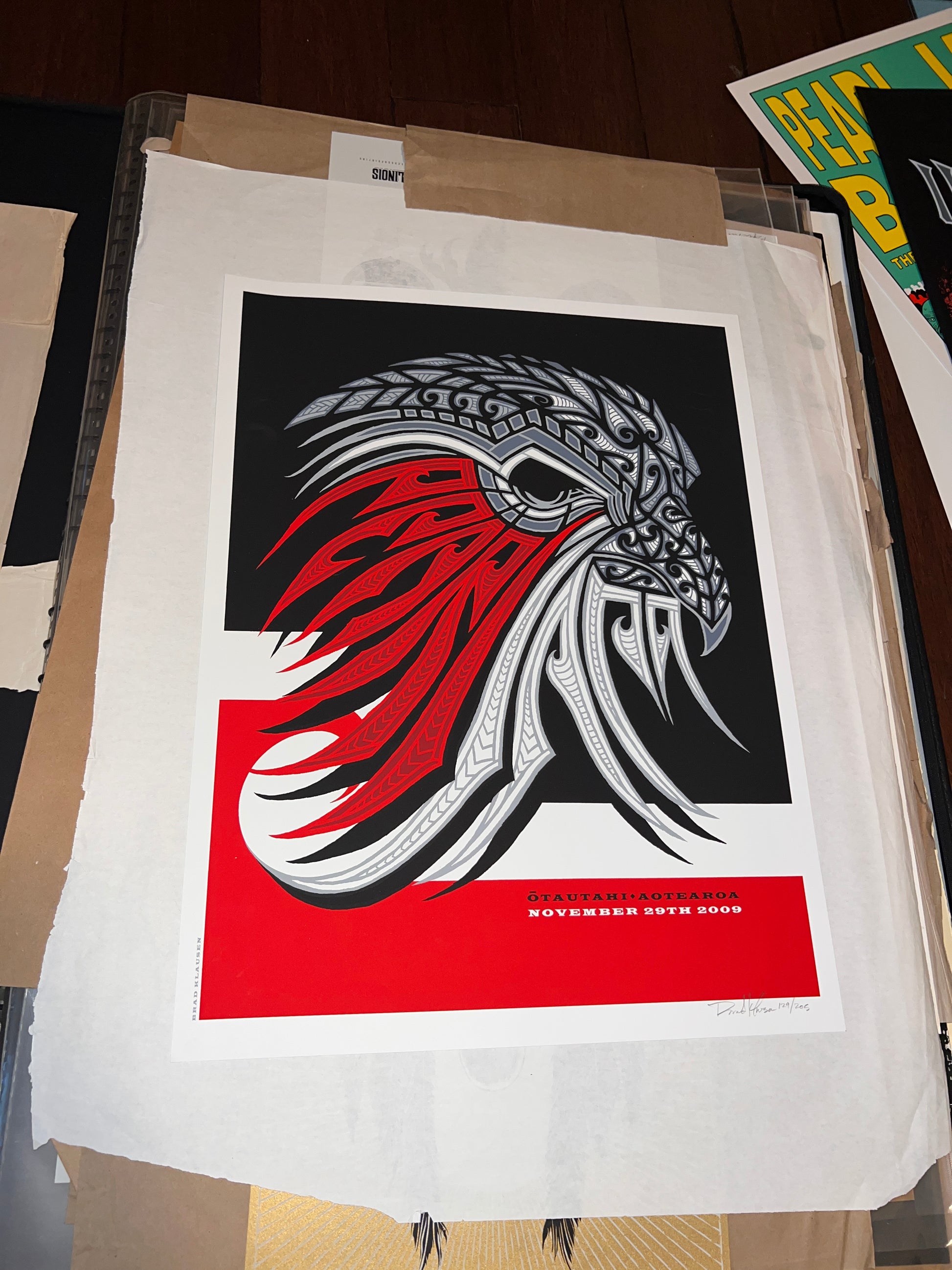 Otautahi November 2009 Pearl Jam Brad Klausen Poster SIGNED SN 18x24!