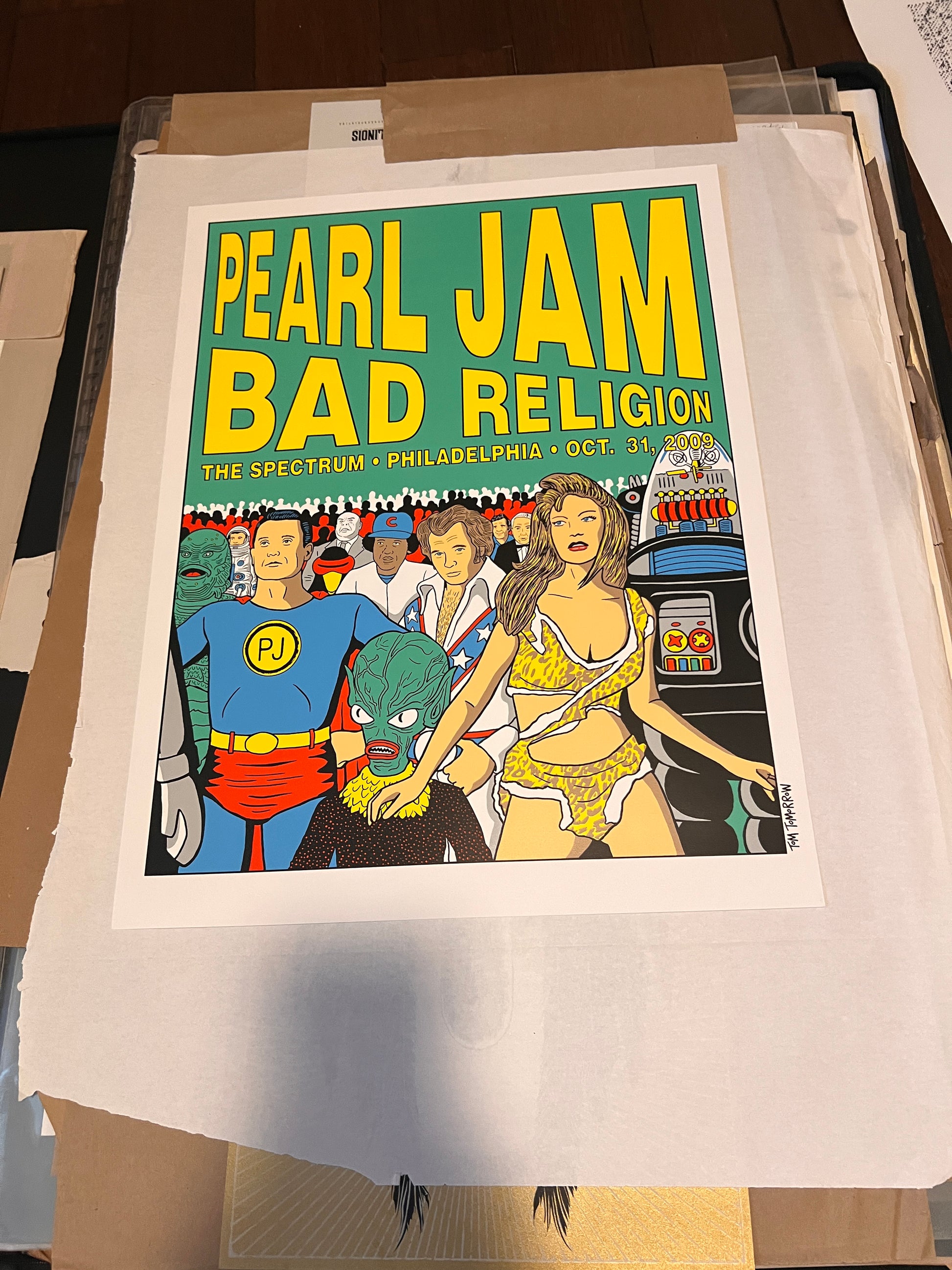 Pearl Jam October 31 2009 Tom Tomorrow Spectrum Philadelphia Poster!
