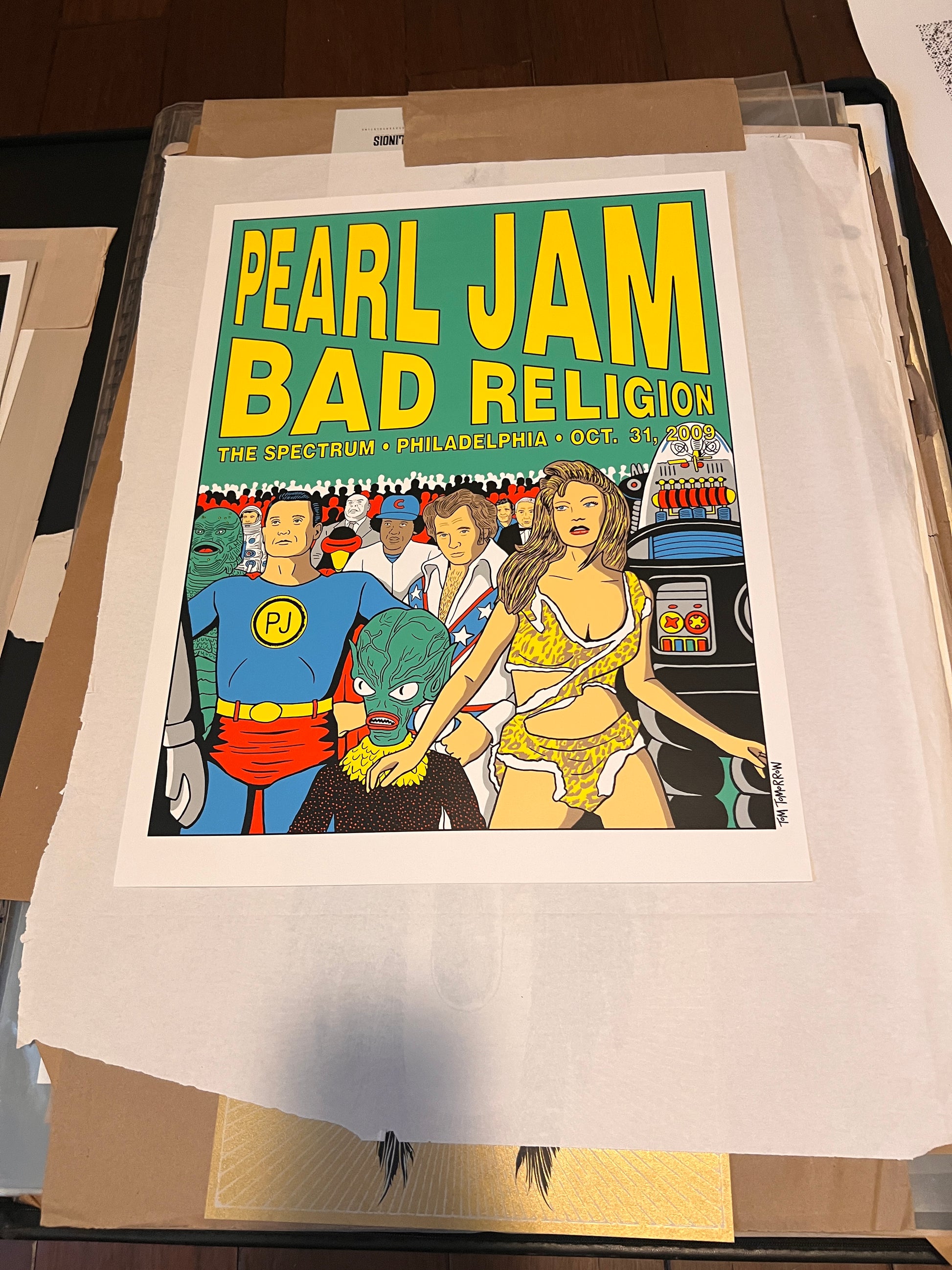 Pearl Jam October 31 2009 Tom Tomorrow Spectrum Philadelphia Poster!