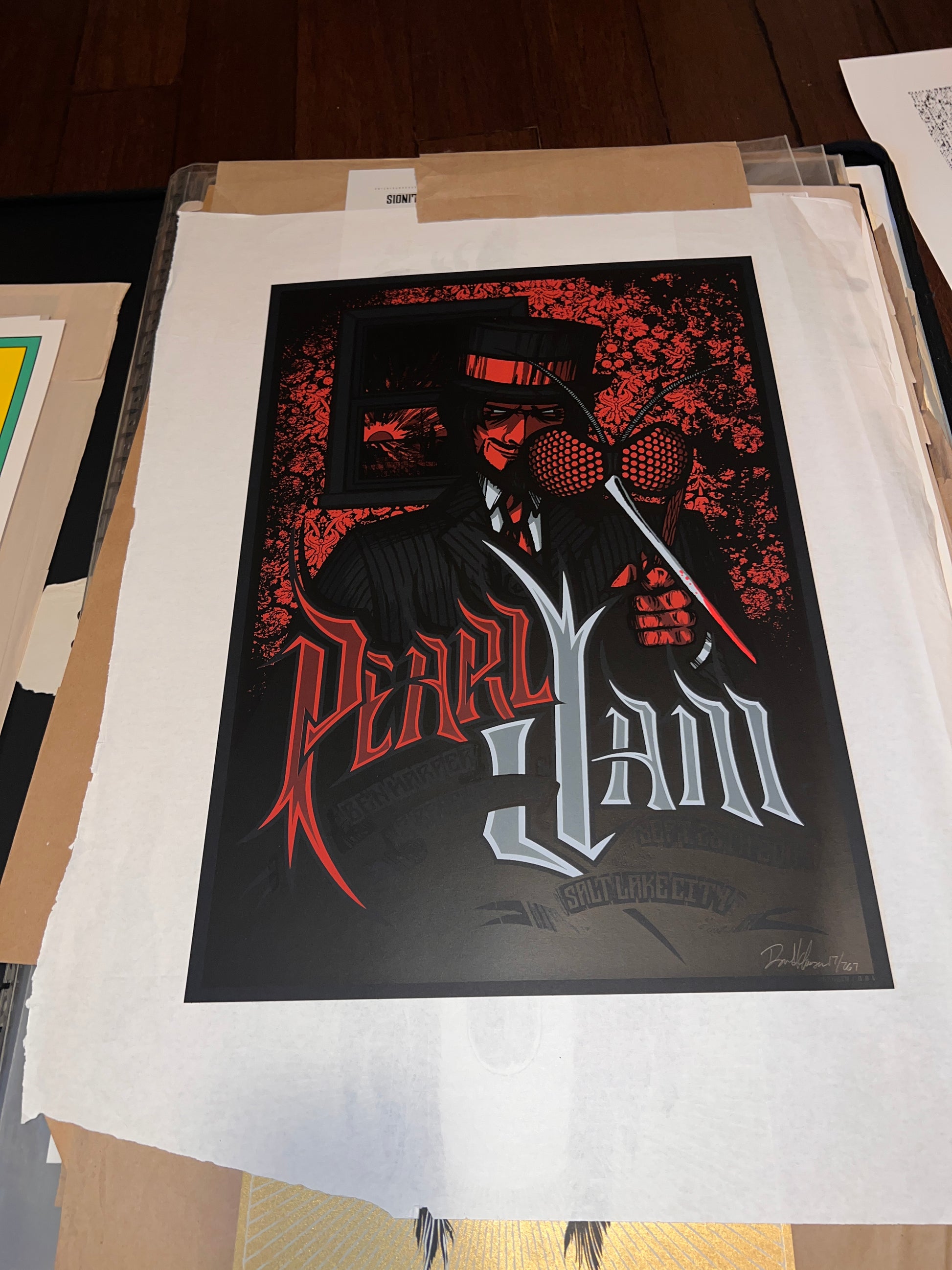 Pearl Jam September 2009 Salt Lake City Brad Klausen Poster SIGNED SN!