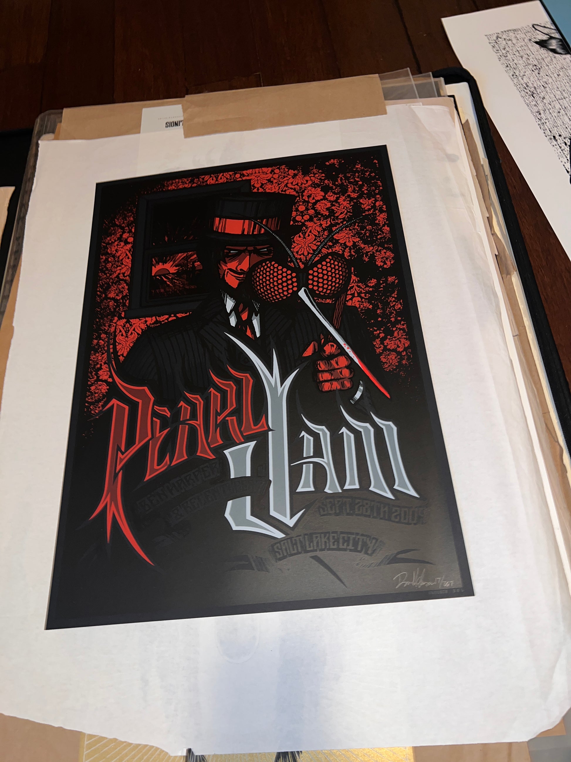 Pearl Jam September 2009 Salt Lake City Brad Klausen Poster SIGNED SN!