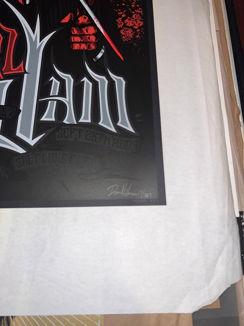 Pearl Jam September 2009 Salt Lake City Brad Klausen Poster SIGNED SN!