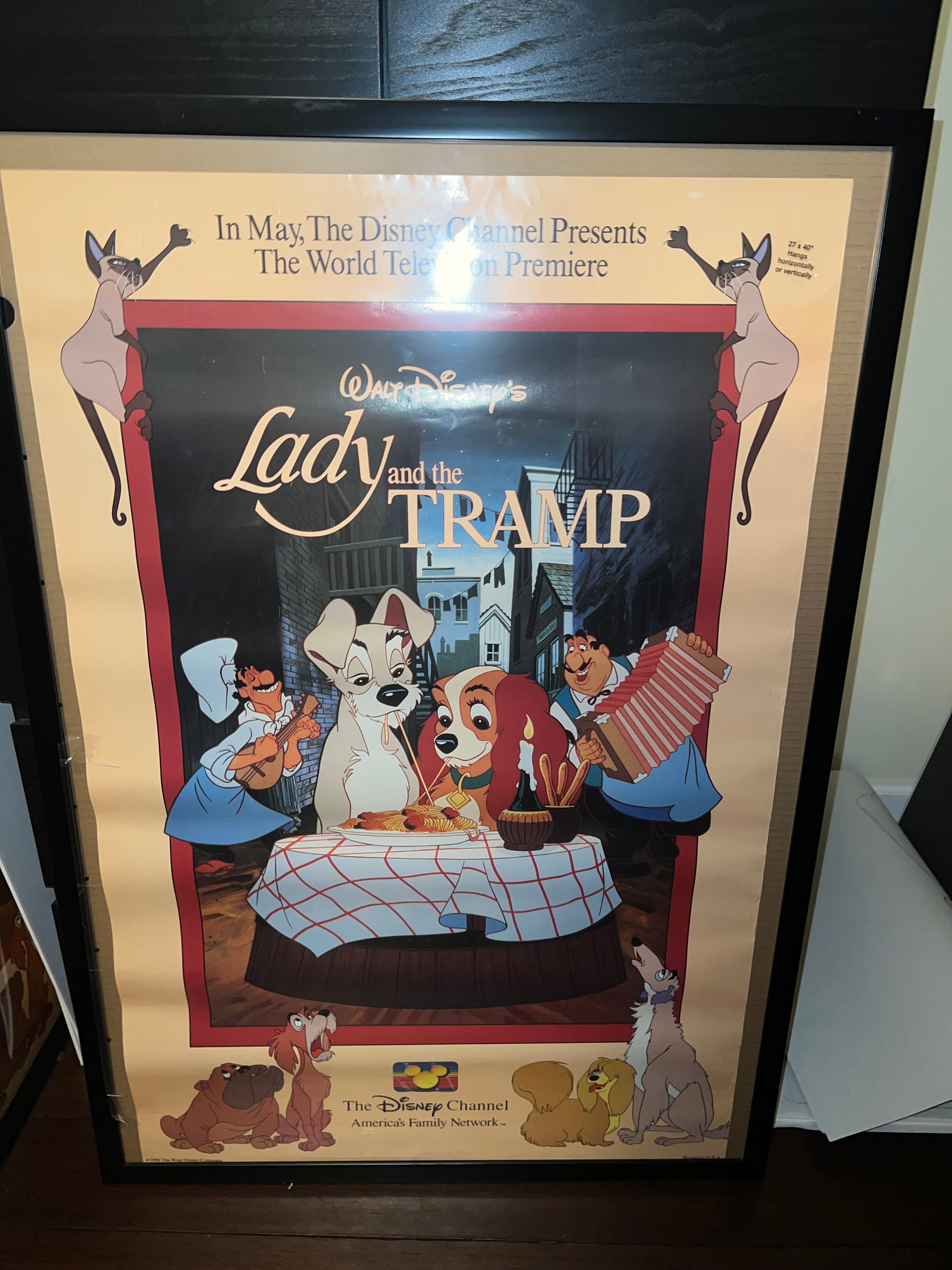 Lady and the Tramp Premier Movie Poster Original 1988 25x39!
