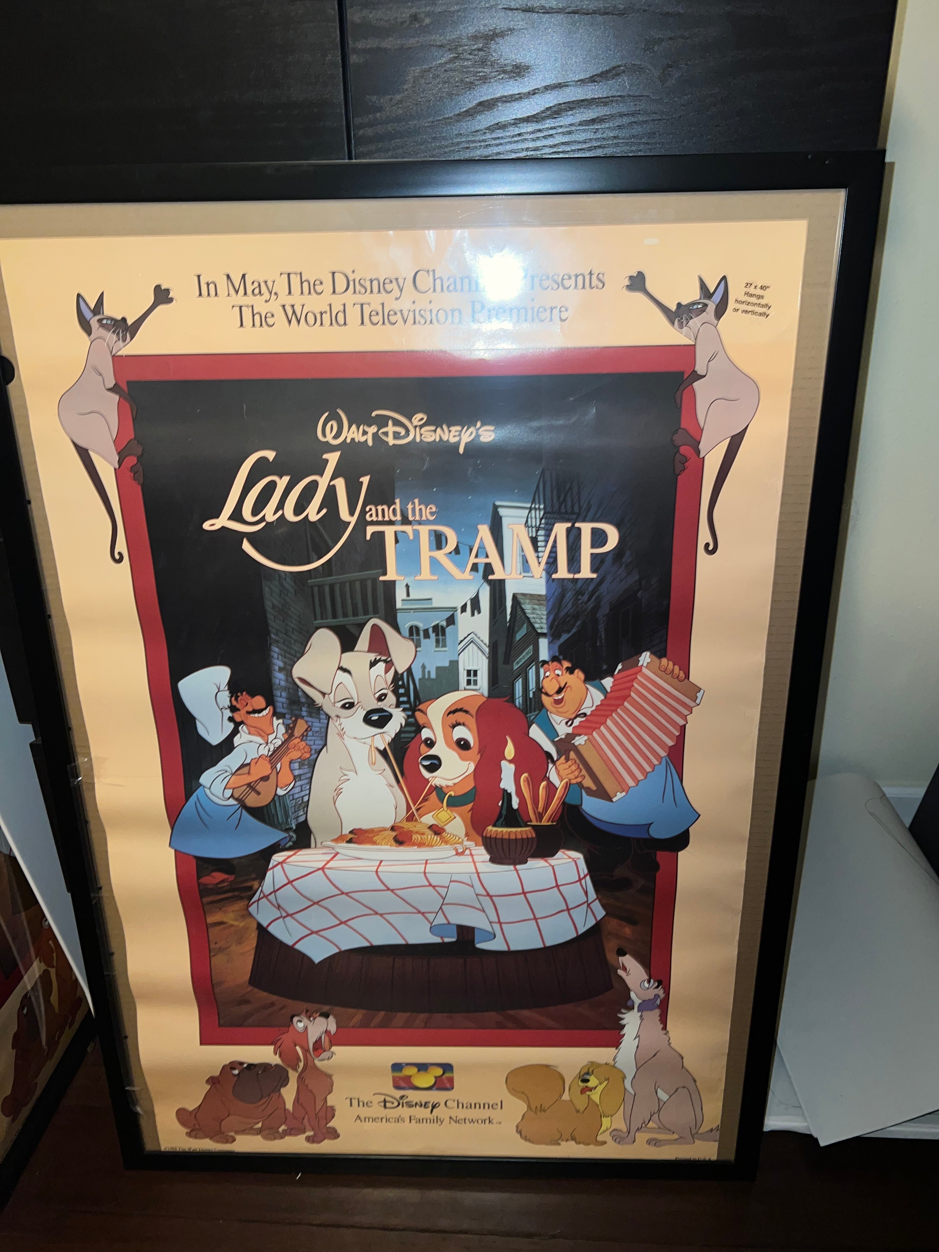 Lady and the Tramp Premier Movie Poster Original 1988 25x39!