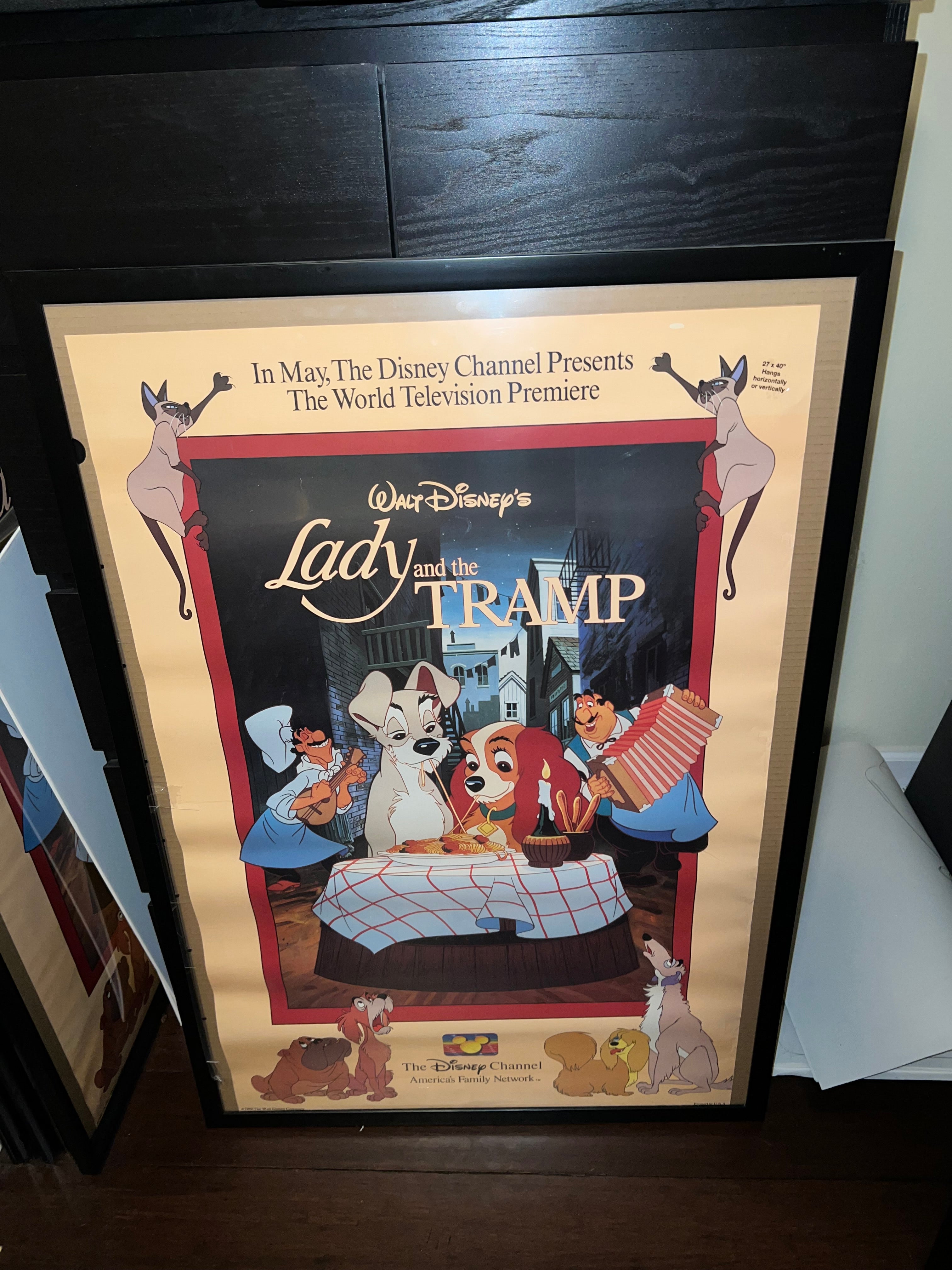 Lady and the Tramp Premier Movie Poster Original 1988 25x39!