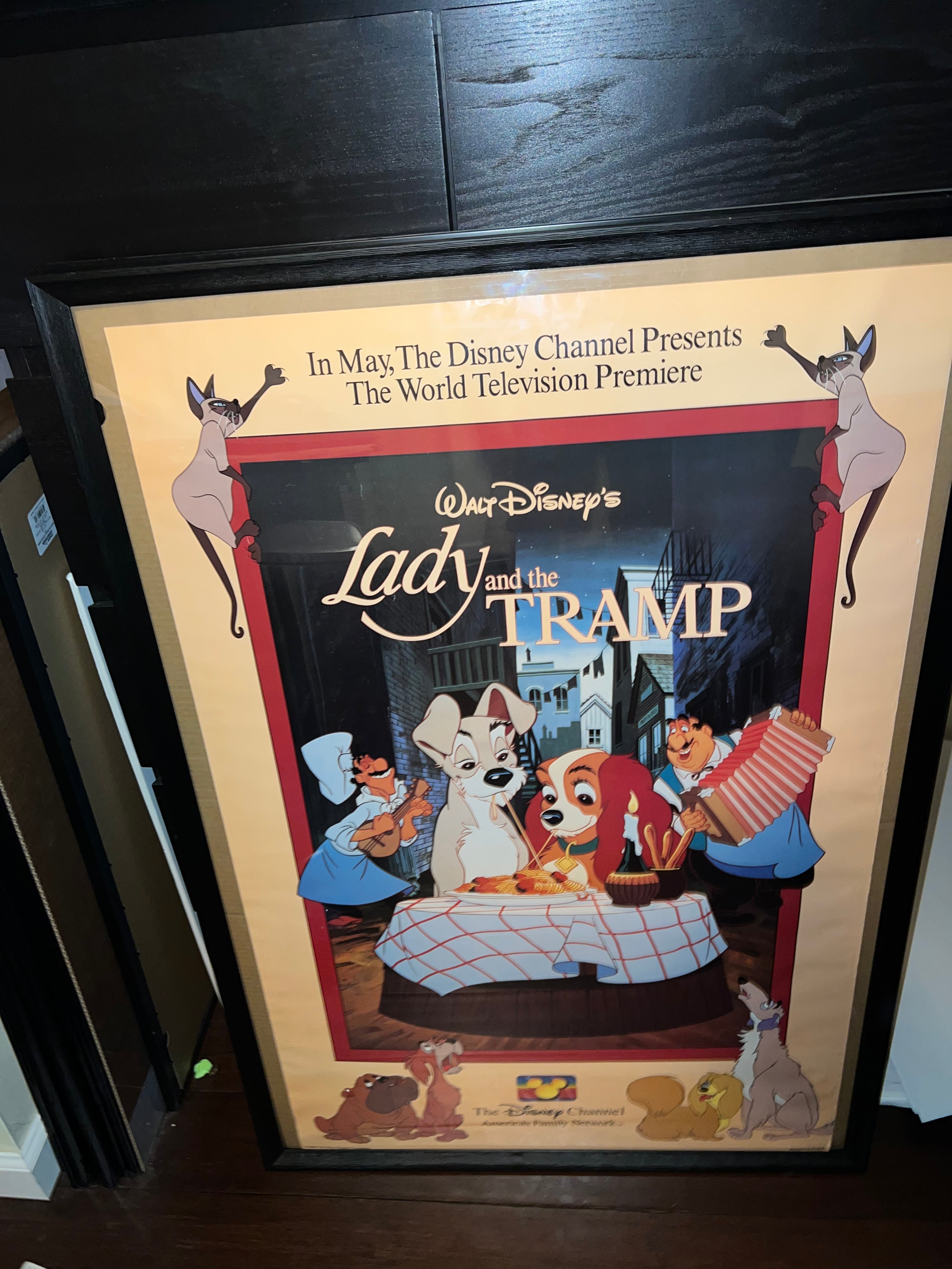 Lady and the Tramp Premier Movie Poster Original 1988 25x39!