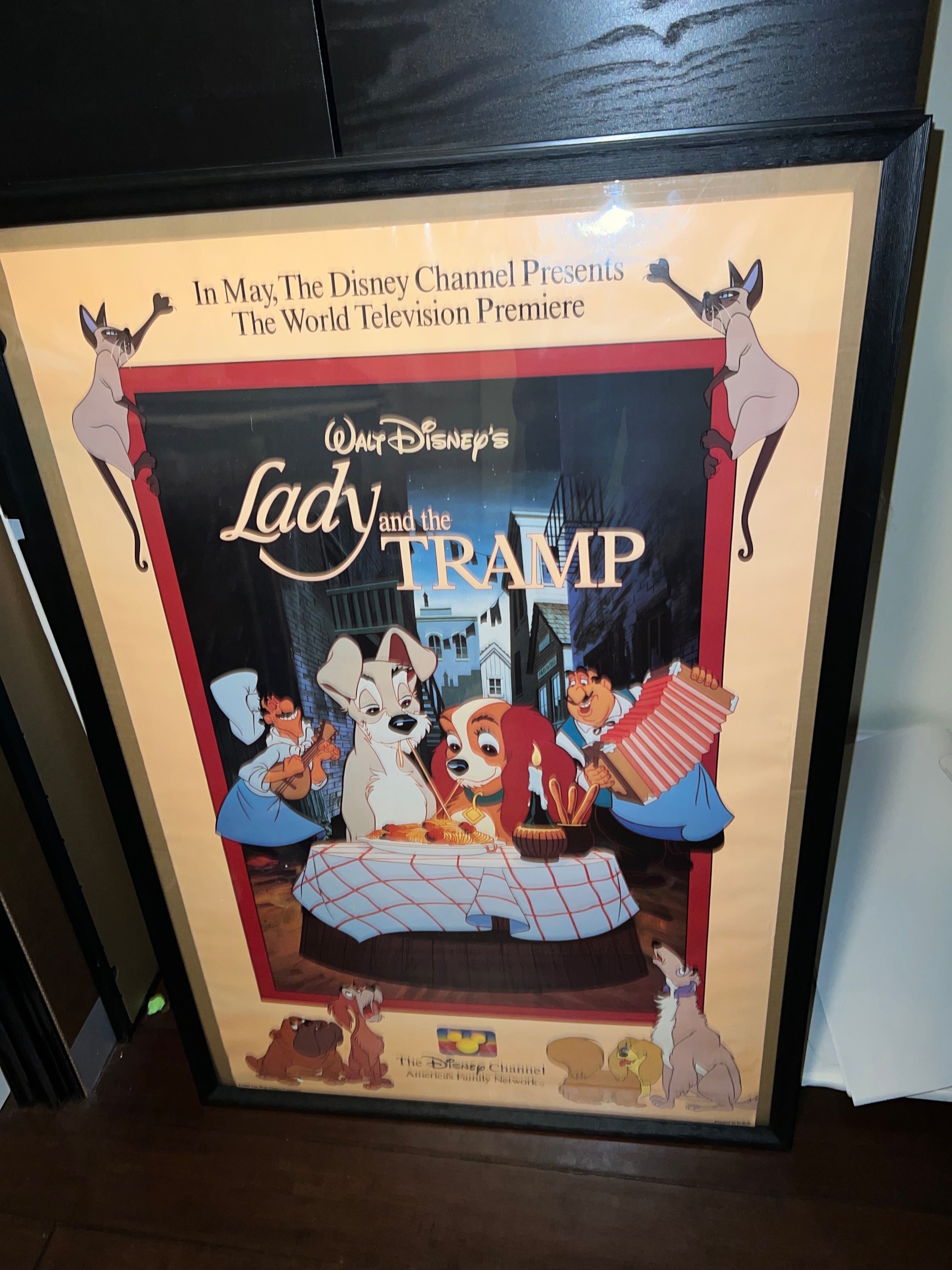 Lady and the Tramp Premier Movie Poster Original 1988 25x39!