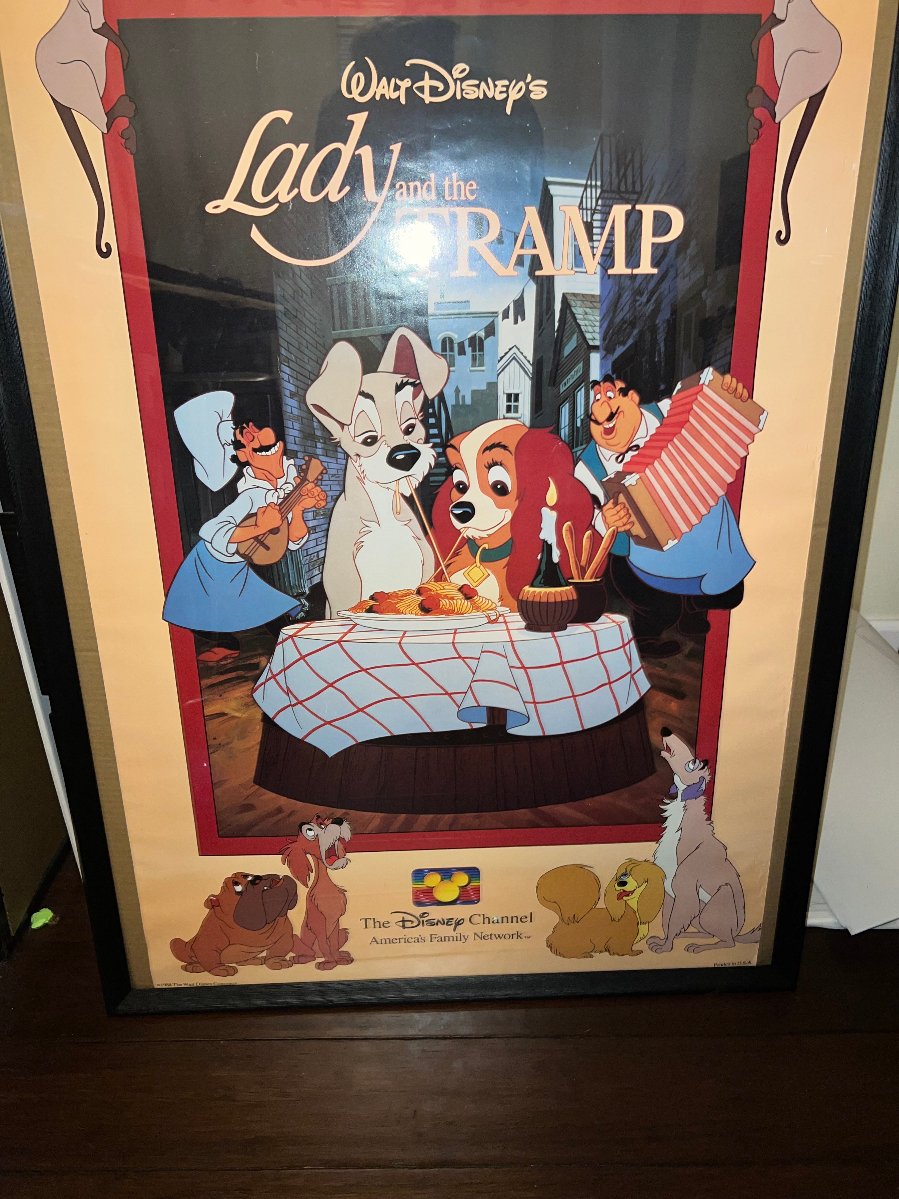 Lady and the Tramp Premier Movie Poster Original 1988 25x39!
