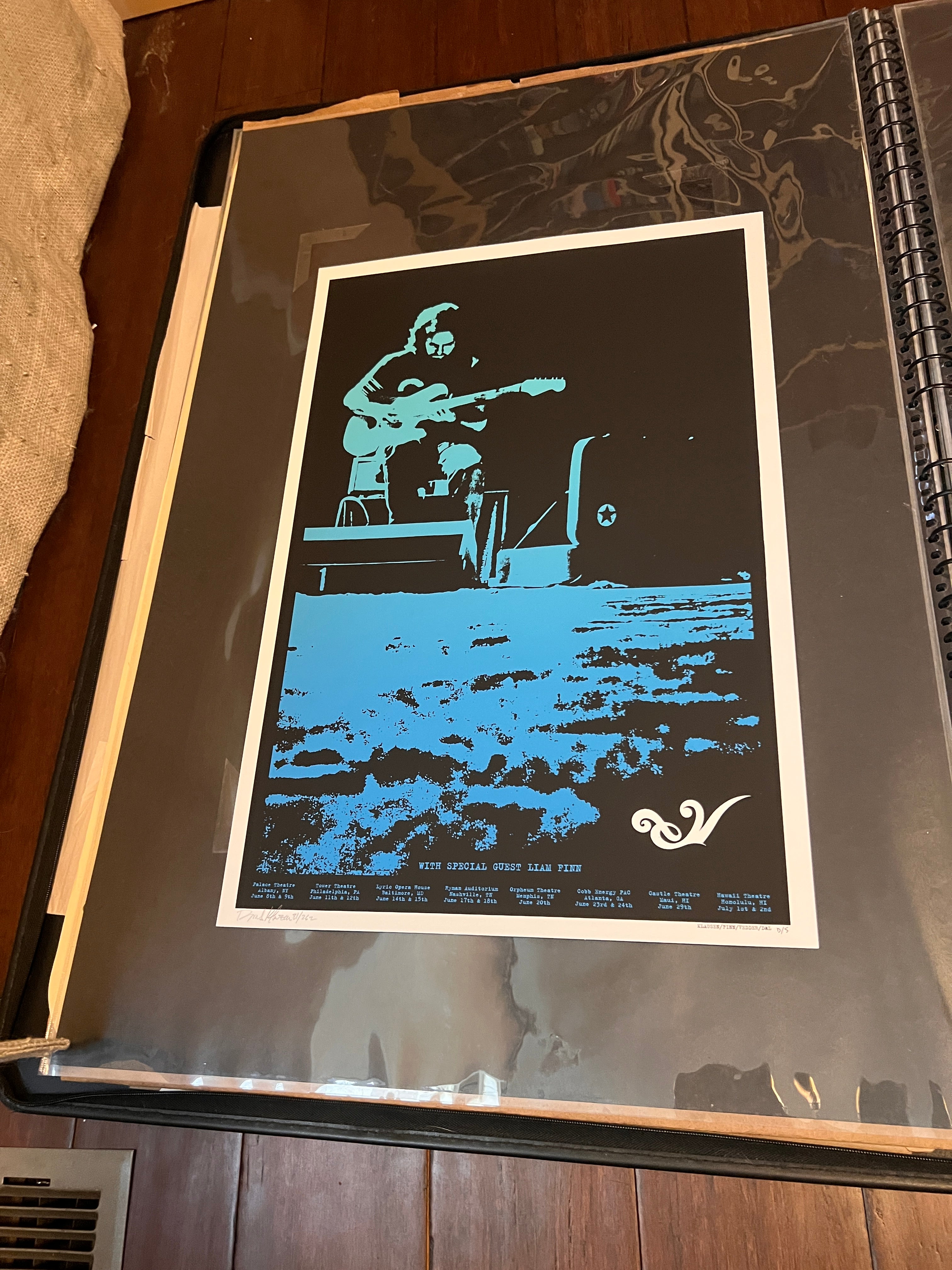 Eddie Vedder w Liam Finn 2008 Poster June 8th SIGNED SN!