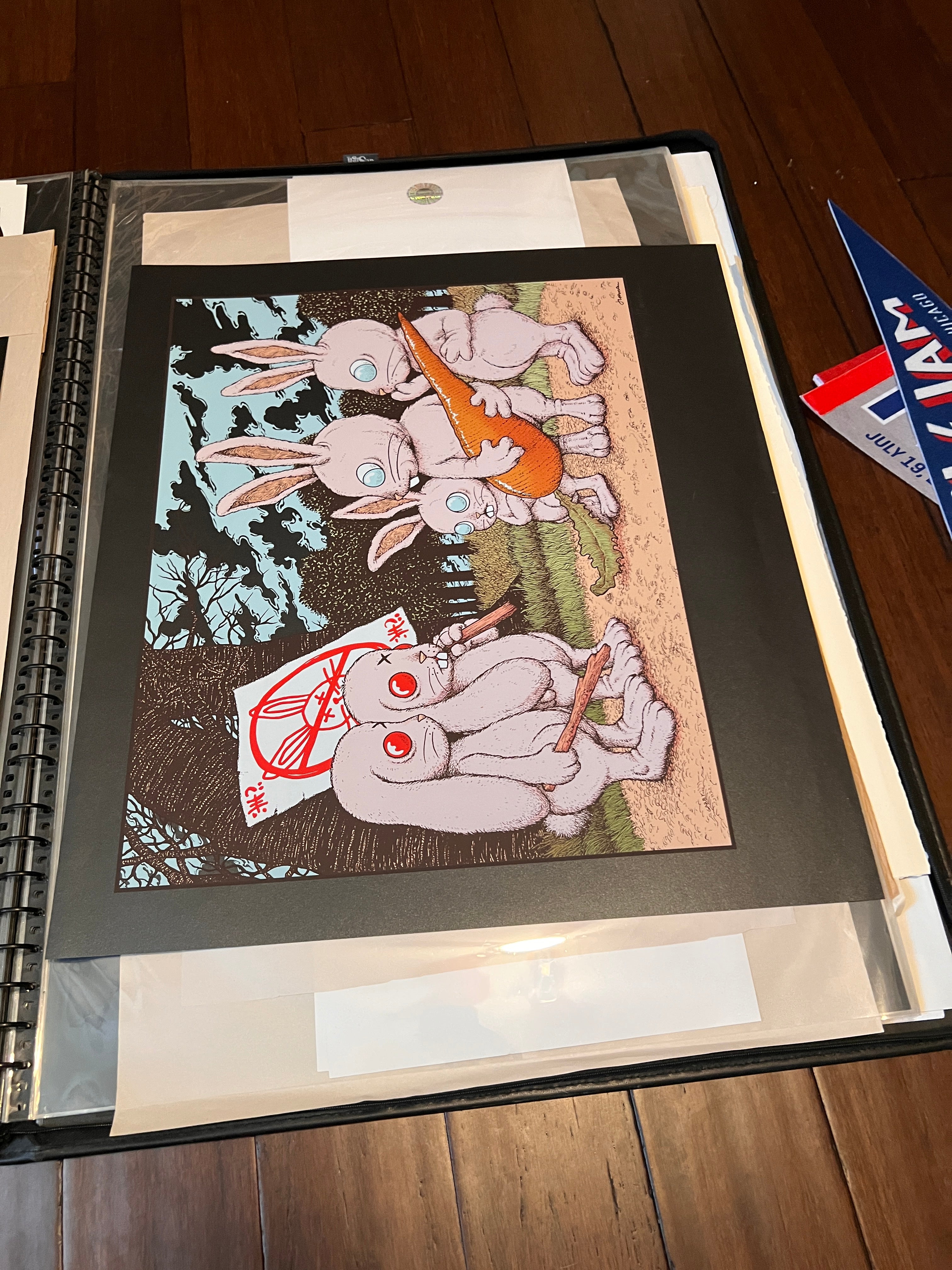 Jermaine Rogers Stupid Animals See Enemies Everywhere Blood Red 19x26 SIGNED