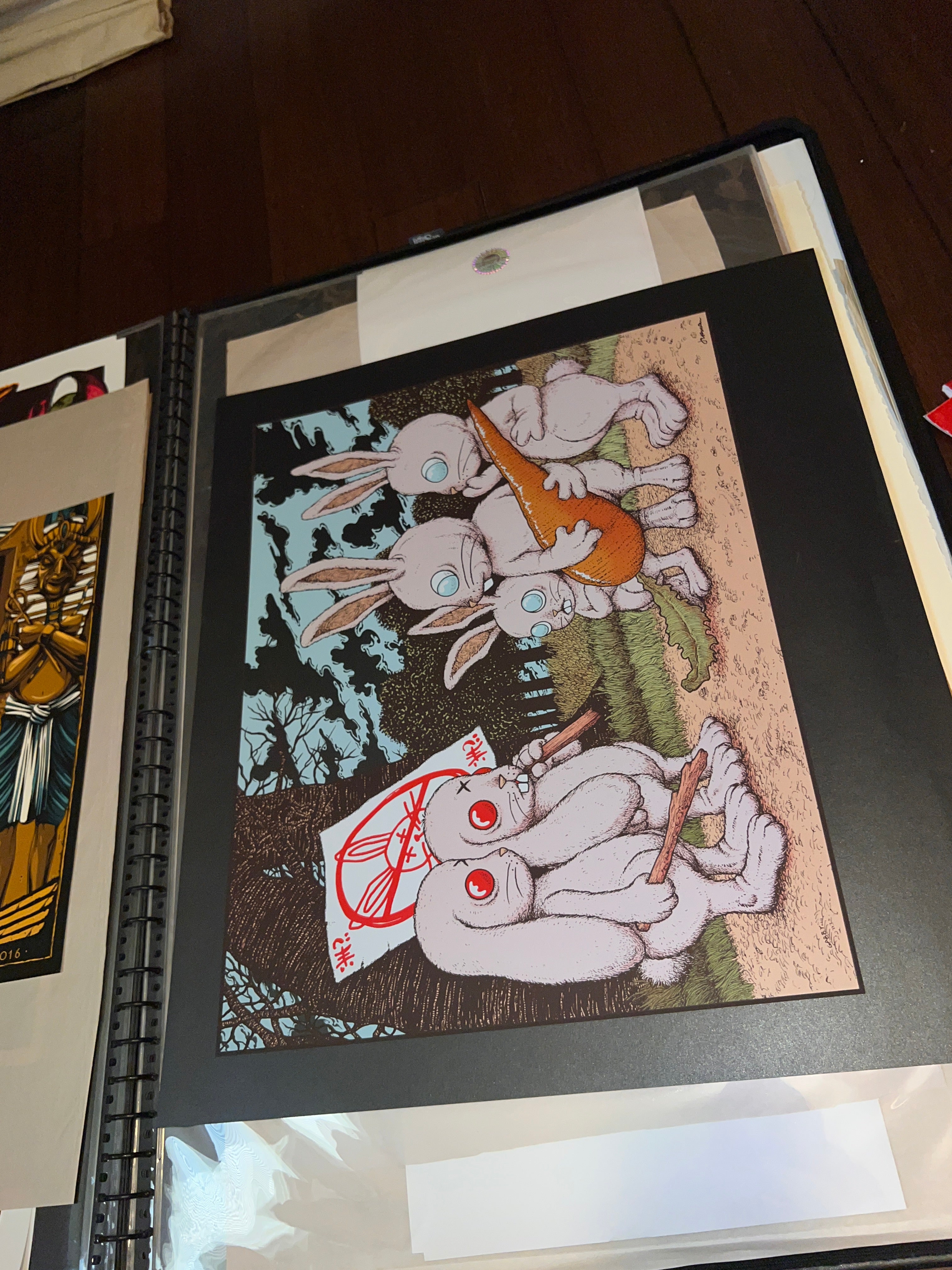 Jermaine Rogers Stupid Animals See Enemies Everywhere Blood Red 19x26 SIGNED