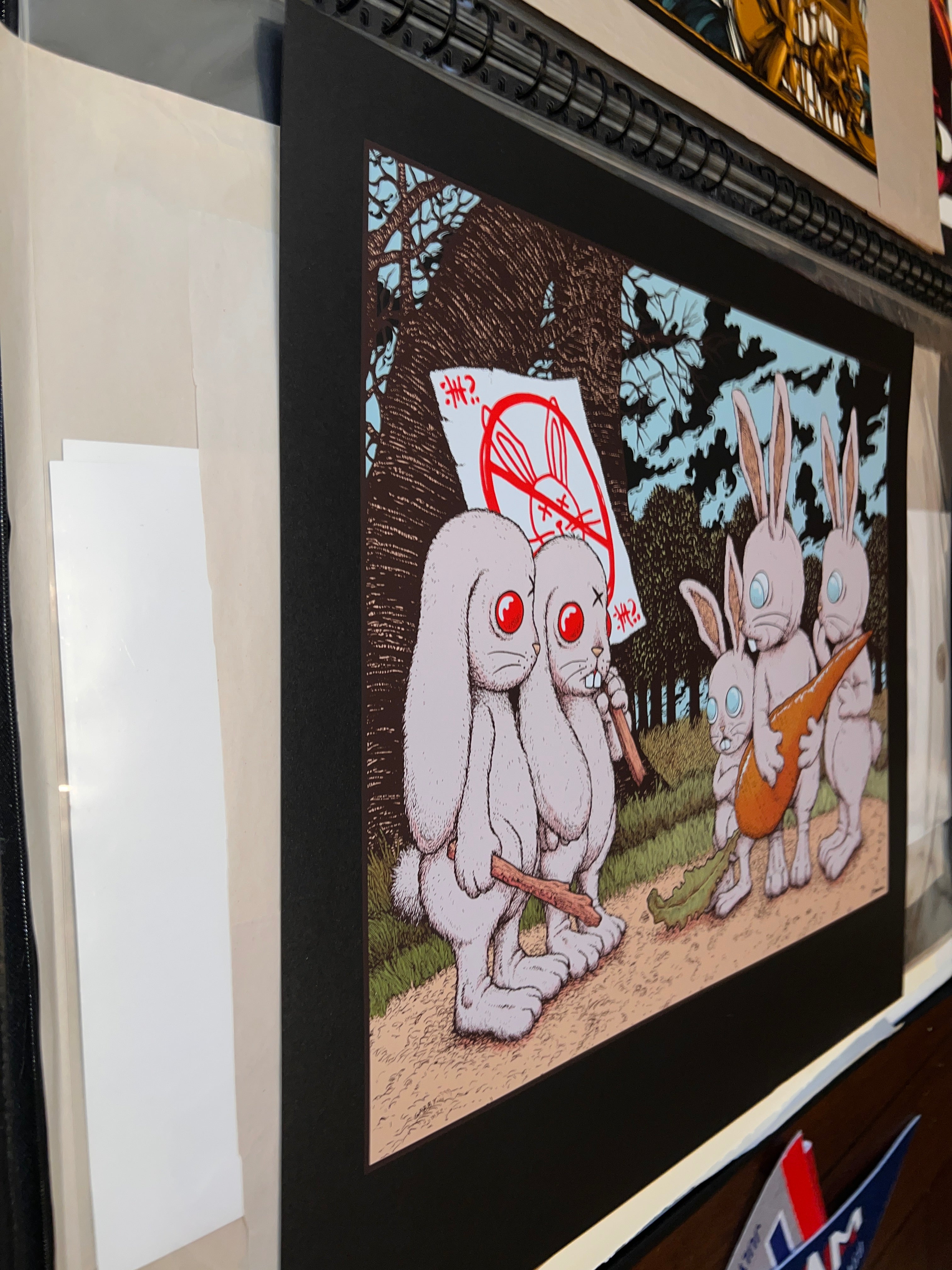 Jermaine Rogers Stupid Animals See Enemies Everywhere Blood Red 19x26 SIGNED