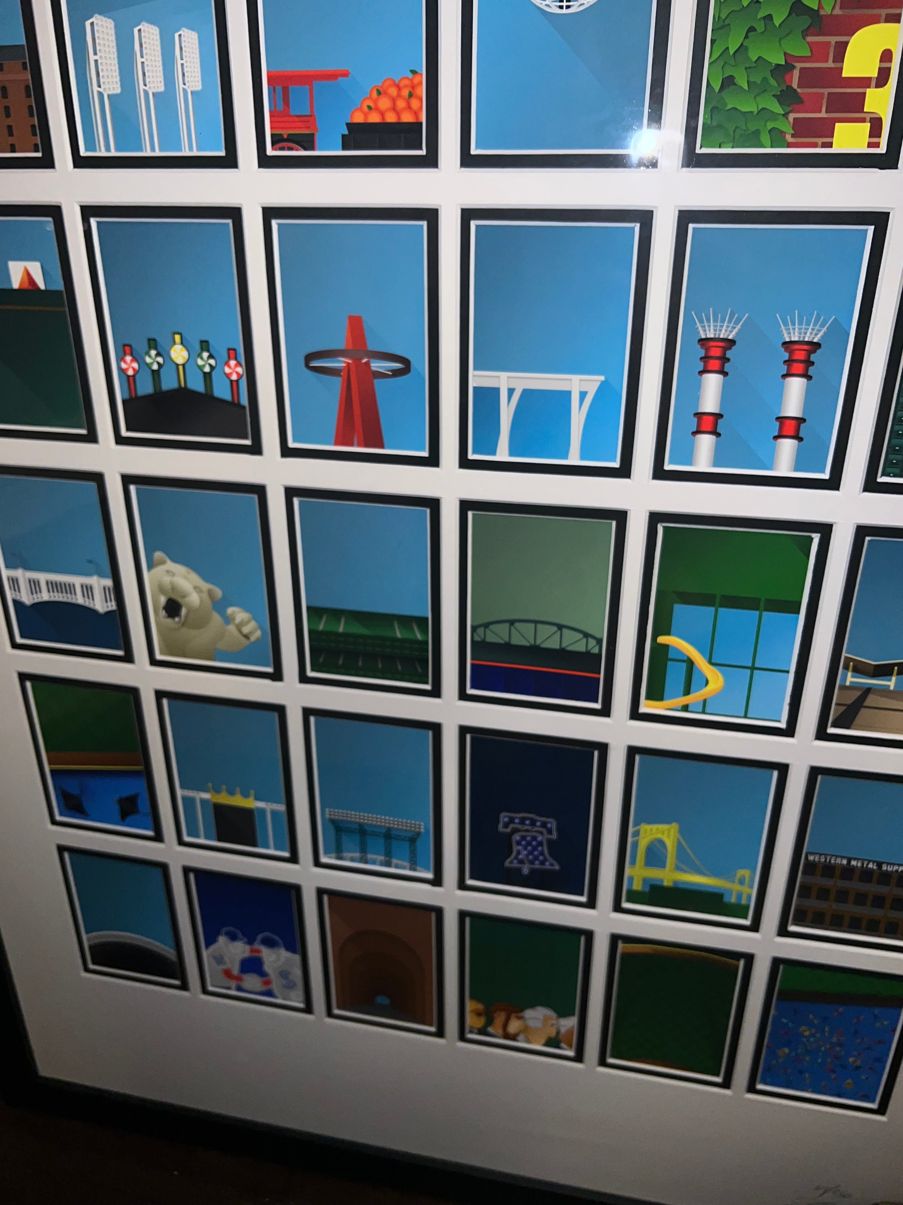 S Preston MLB Minimalist Stadiums SIGNED Numbered Framed Art!  RARE