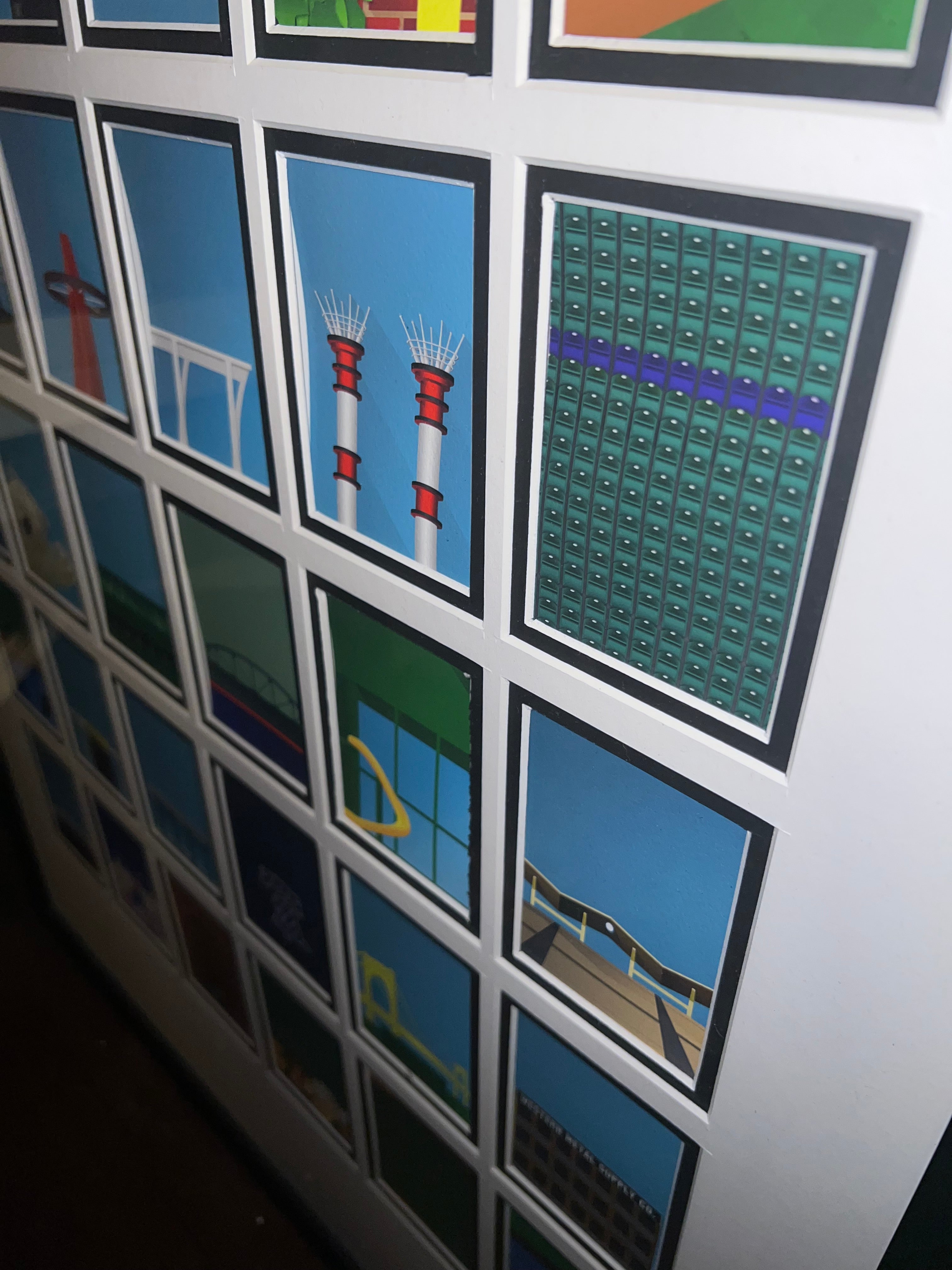 S Preston MLB Minimalist Stadiums SIGNED Numbered Framed Art!  RARE