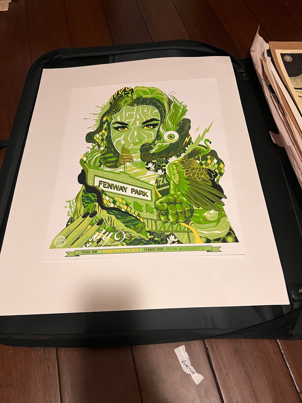 Pearl Jam  Poster Fenway Park Boston 2016 Eaton 16x21!