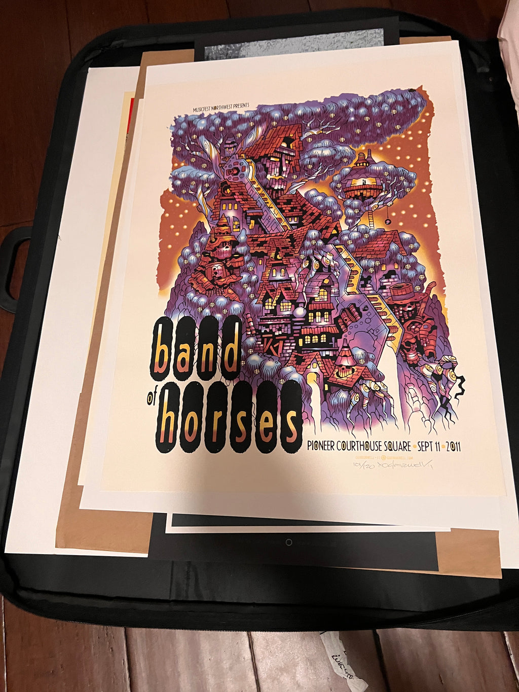 Band of horses pioneer square sept 11 2011 Guy Burwell Poster SIGNED SN!