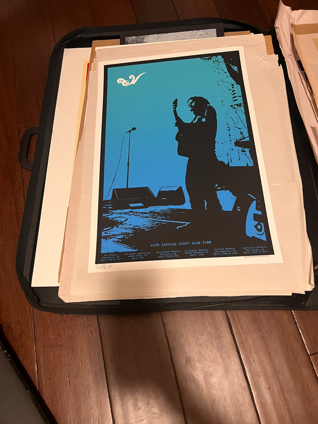 Eddie Vedder 2008 Solo Tour Poster w/ Liam Finn Klausen April 16.5x24.5 GRAIL!