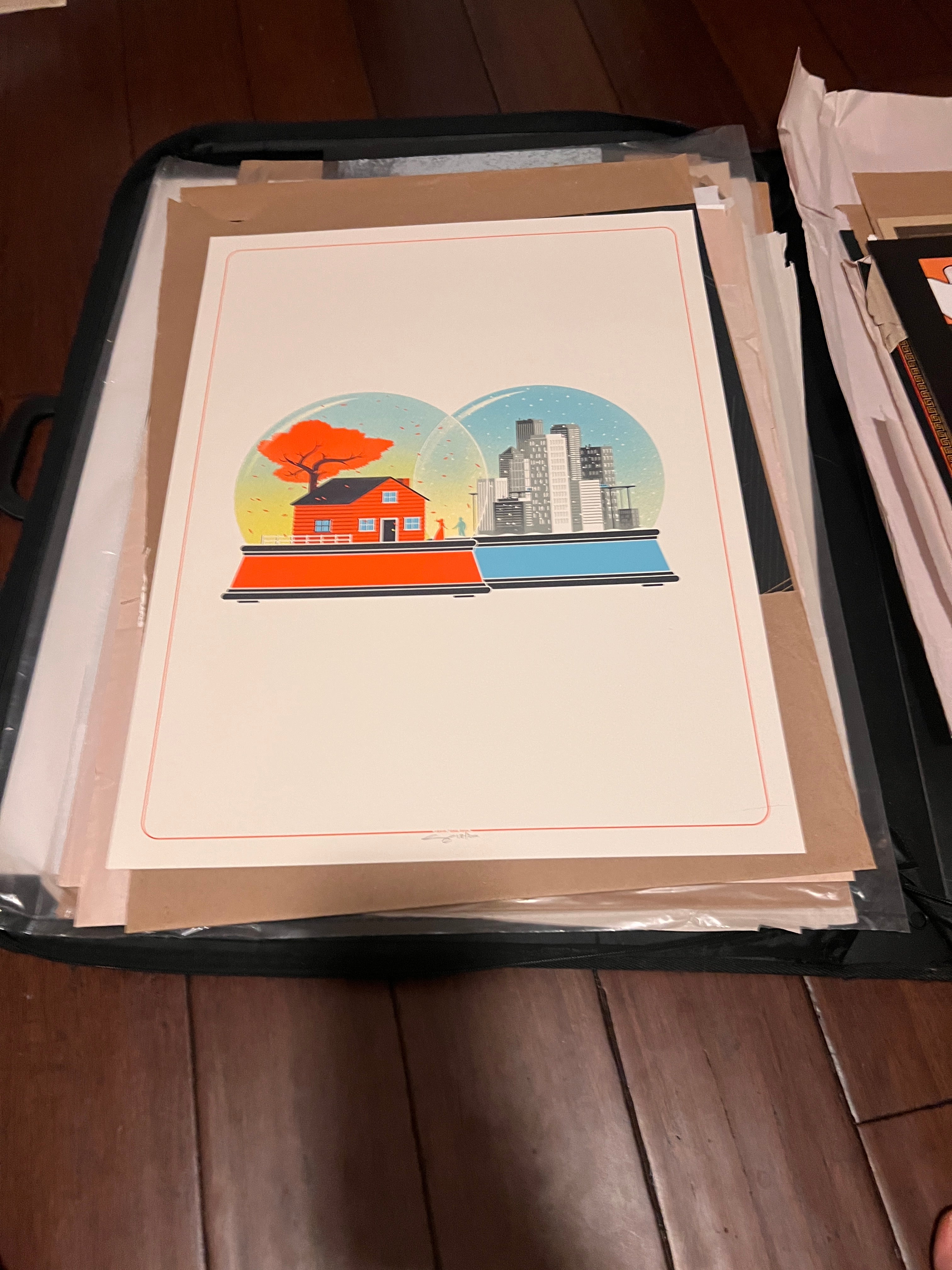 Kevin Tong 2014 Snow Globes art poster!  SIGNED!