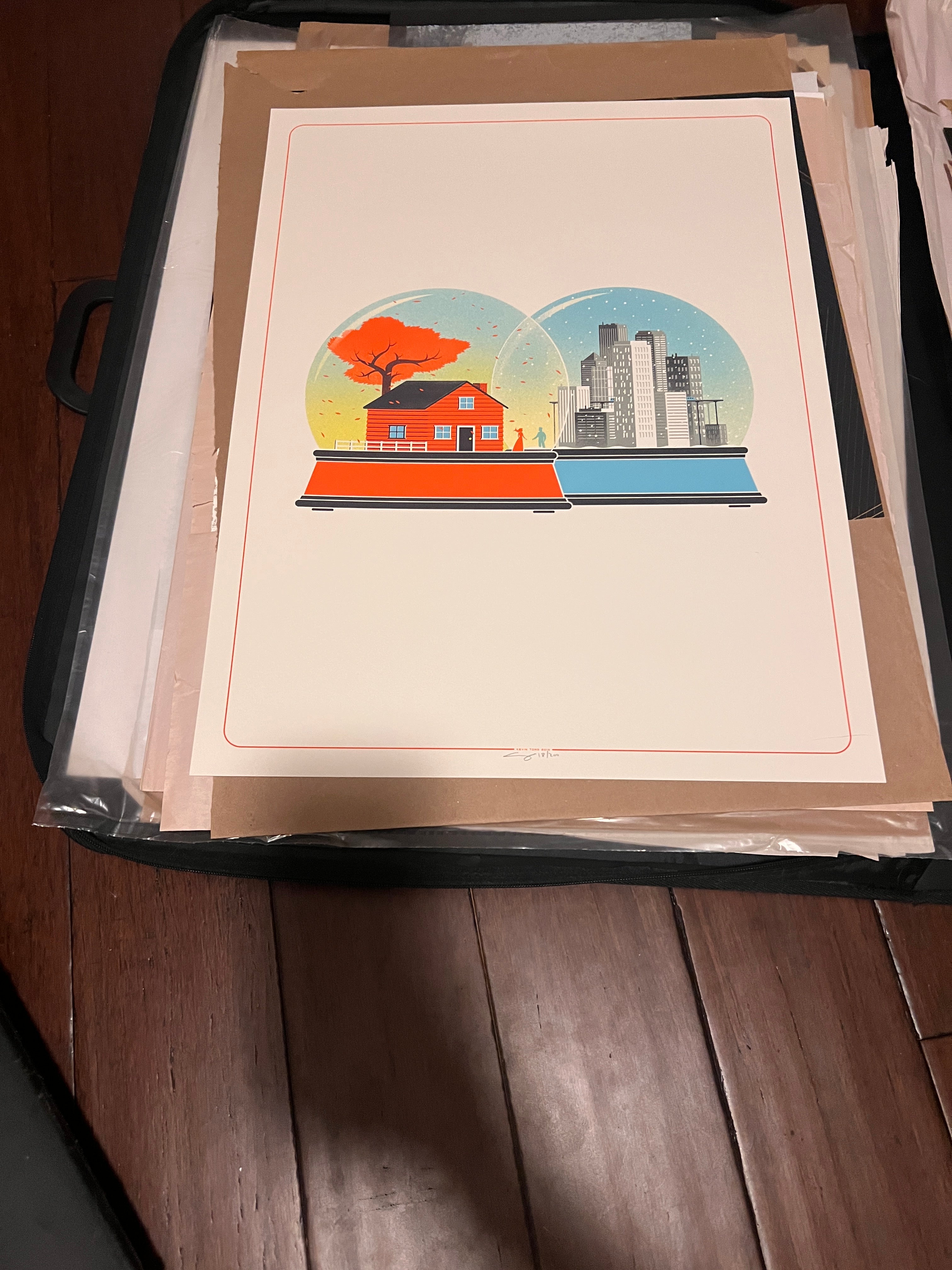 Kevin Tong 2014 Snow Globes art poster!  SIGNED!