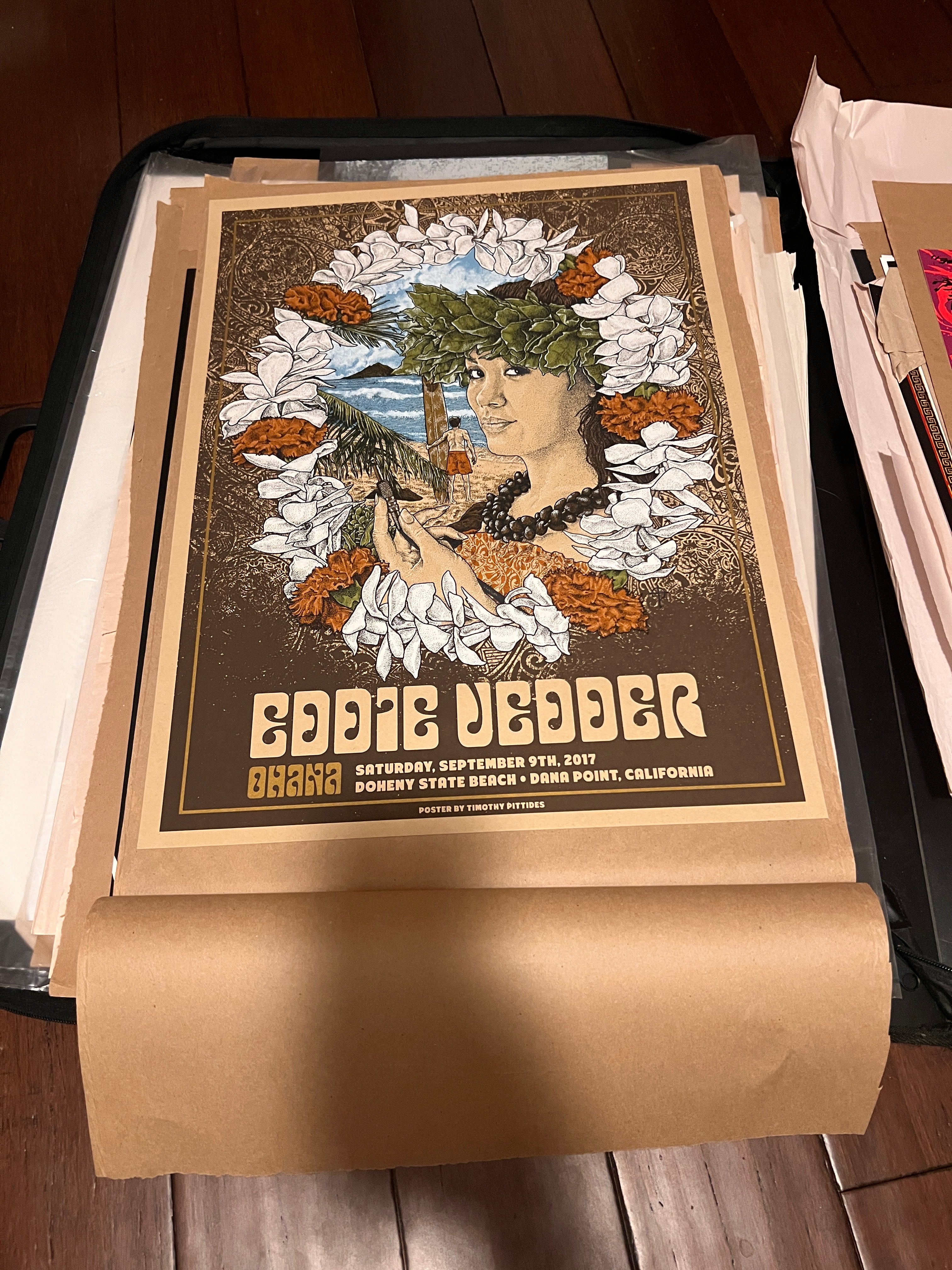 Eddie Vedder Ohana Poster By Timothy Pittides poster 18x24!