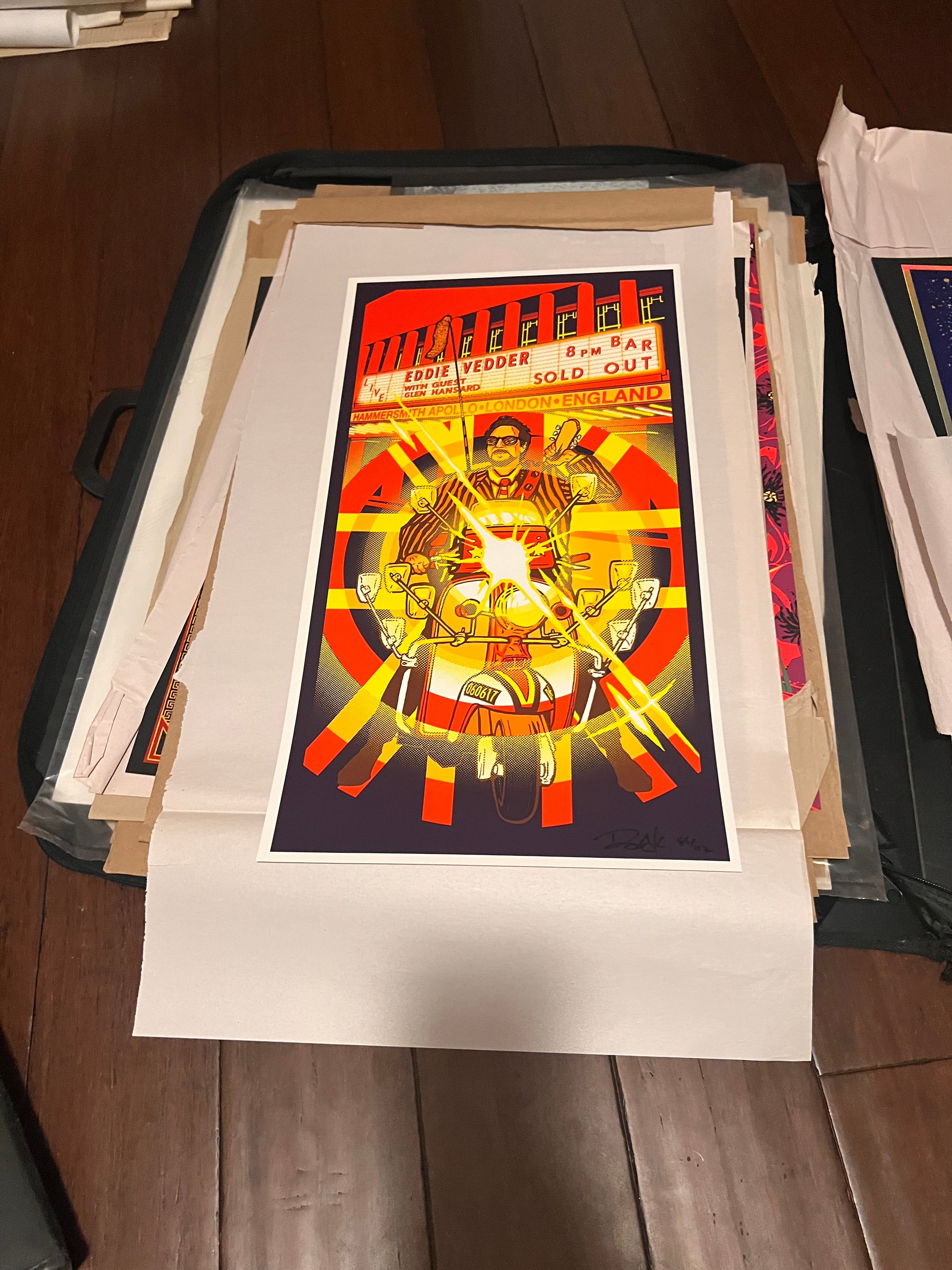 Eddie Vedder hammersmith apollo london june 2017 poster SIGNED SN 13x24!