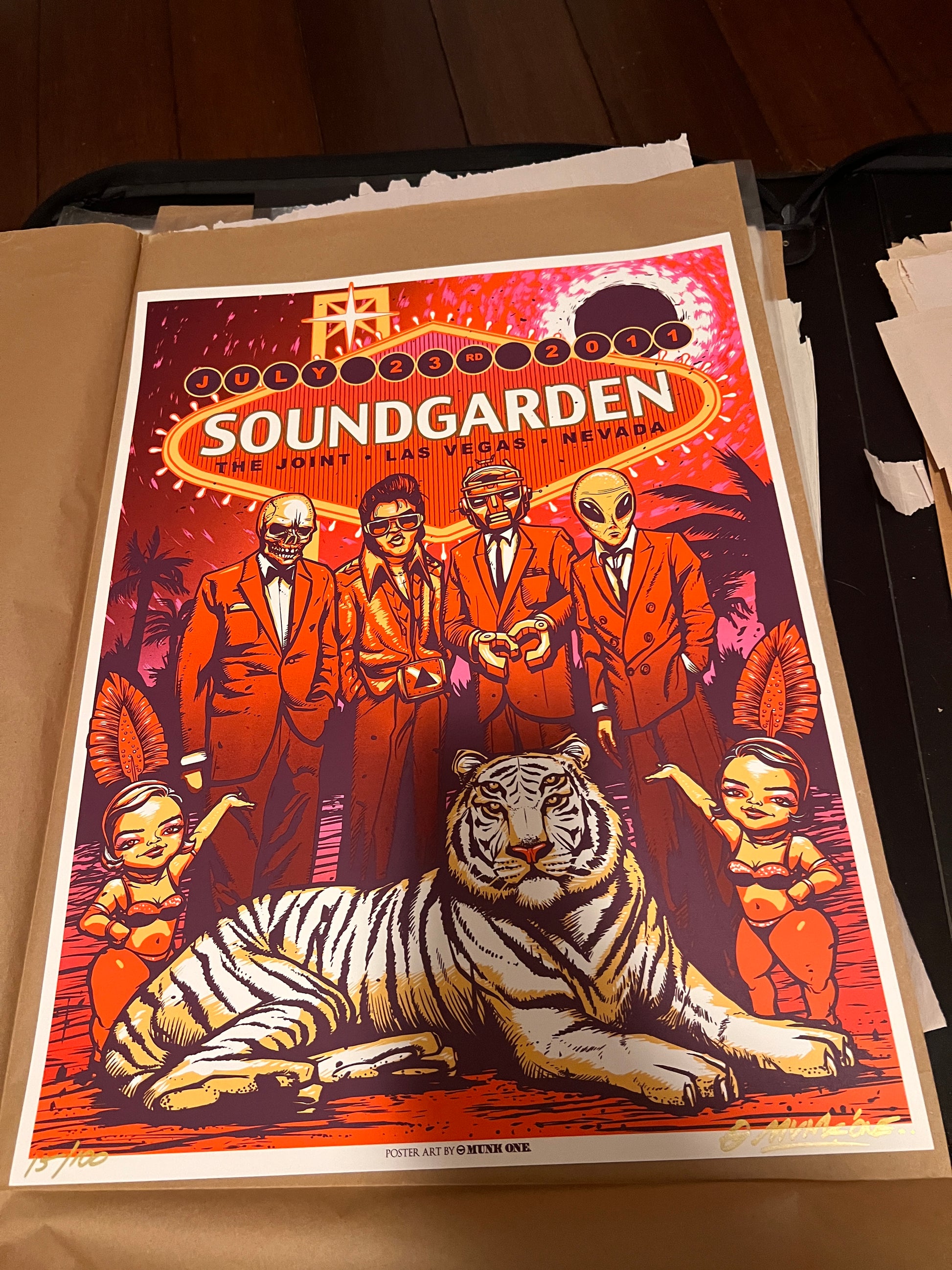 Soundgarden Las Vegas 2011 Munk One Poster SIGNED SN!  18x24!