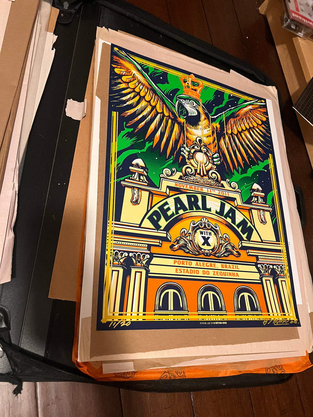 Pearl Jam November 11 2011 Brazil MunkOne SIGNED SN!! VARIANT!!!!