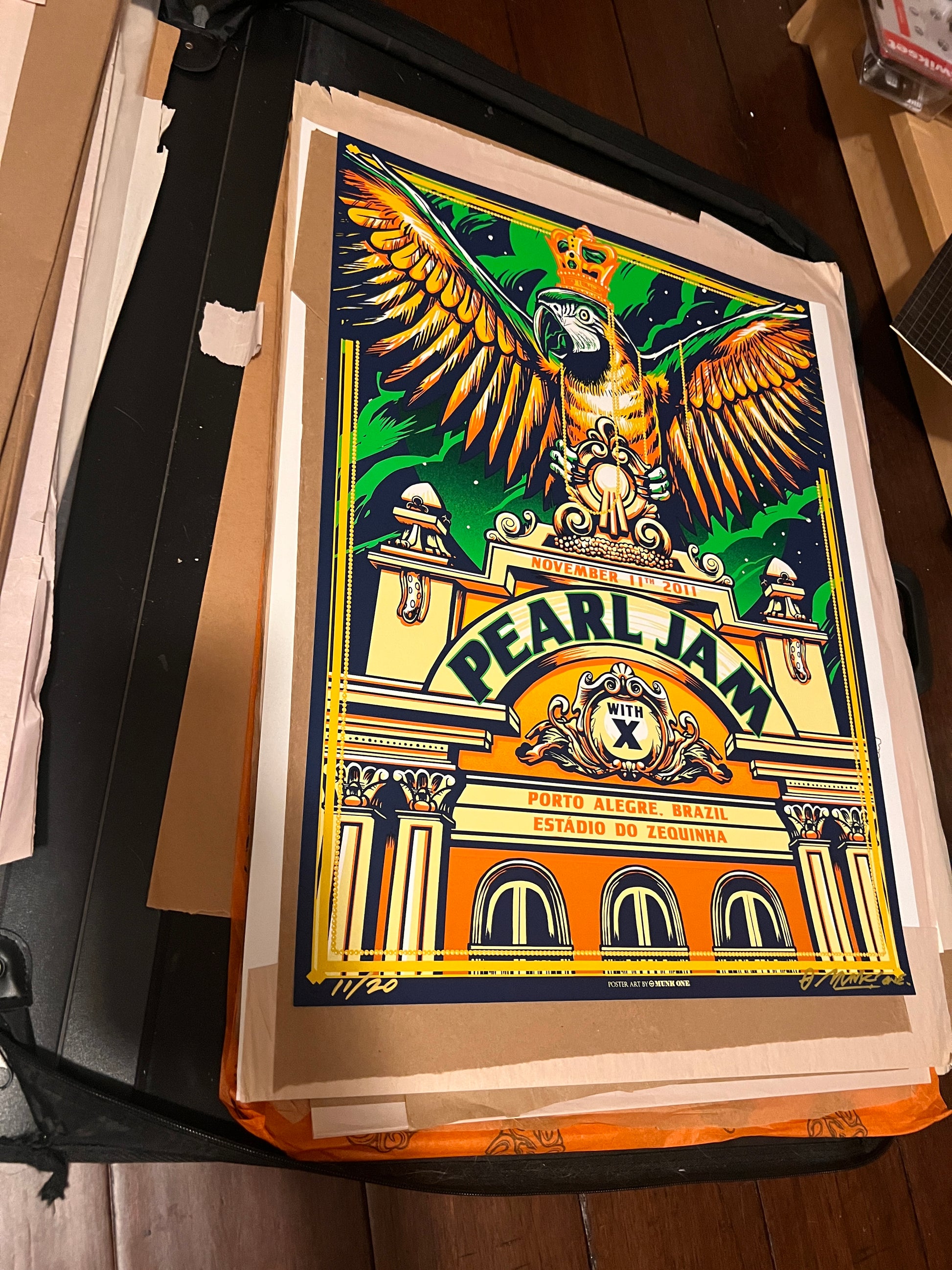 Pearl Jam November 11 2011 Brazil MunkOne SIGNED SN!! VARIANT!!!!