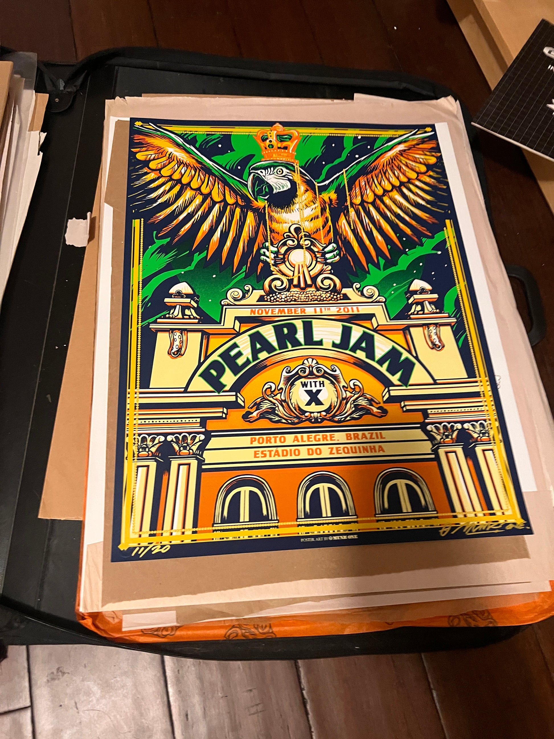 Pearl Jam November 11 2011 Brazil MunkOne SIGNED SN!! VARIANT!!!!