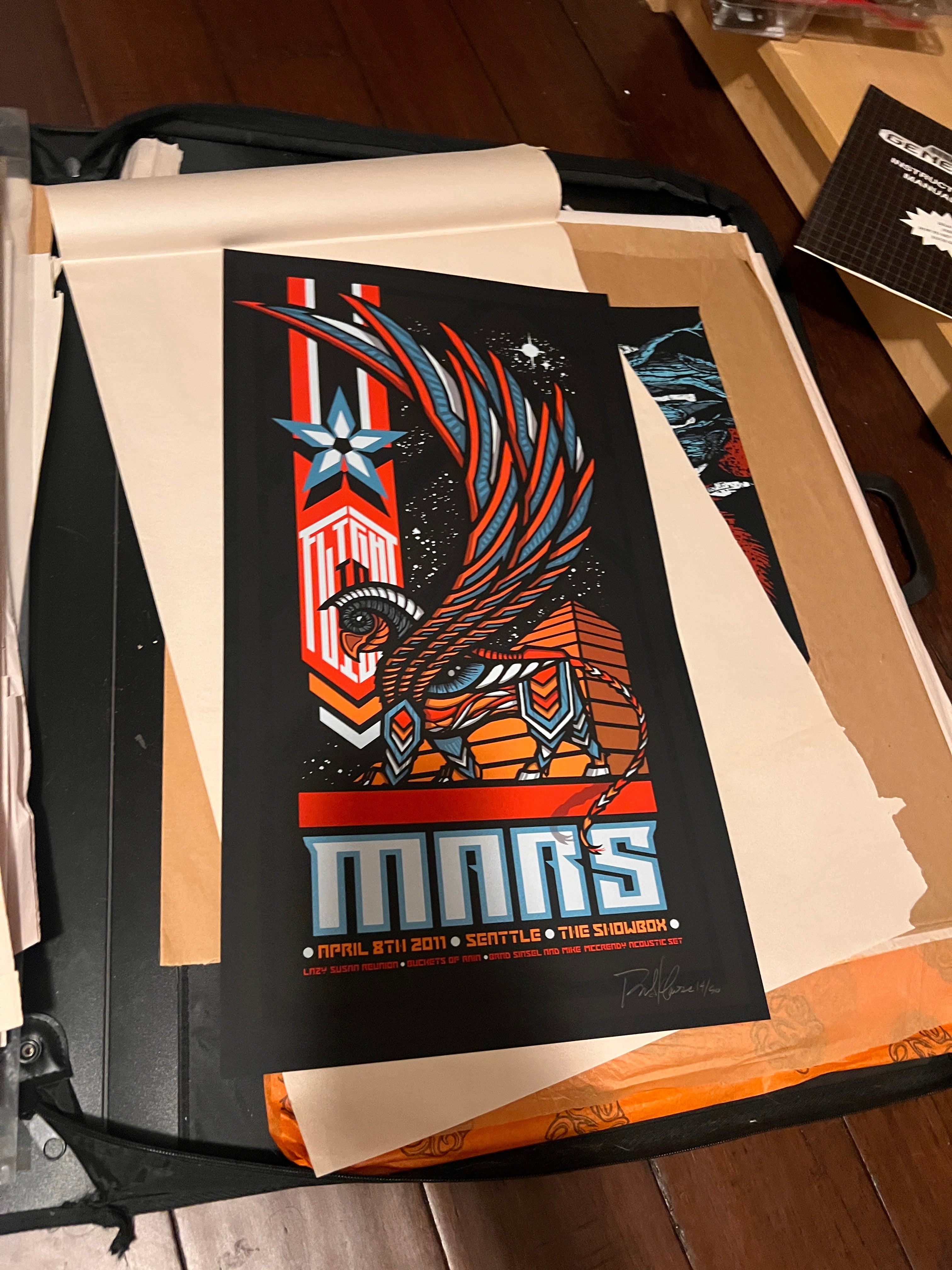 Flight to Mars April 8th 2011 Seattle Showbox Klausen Poster SIgned SN!