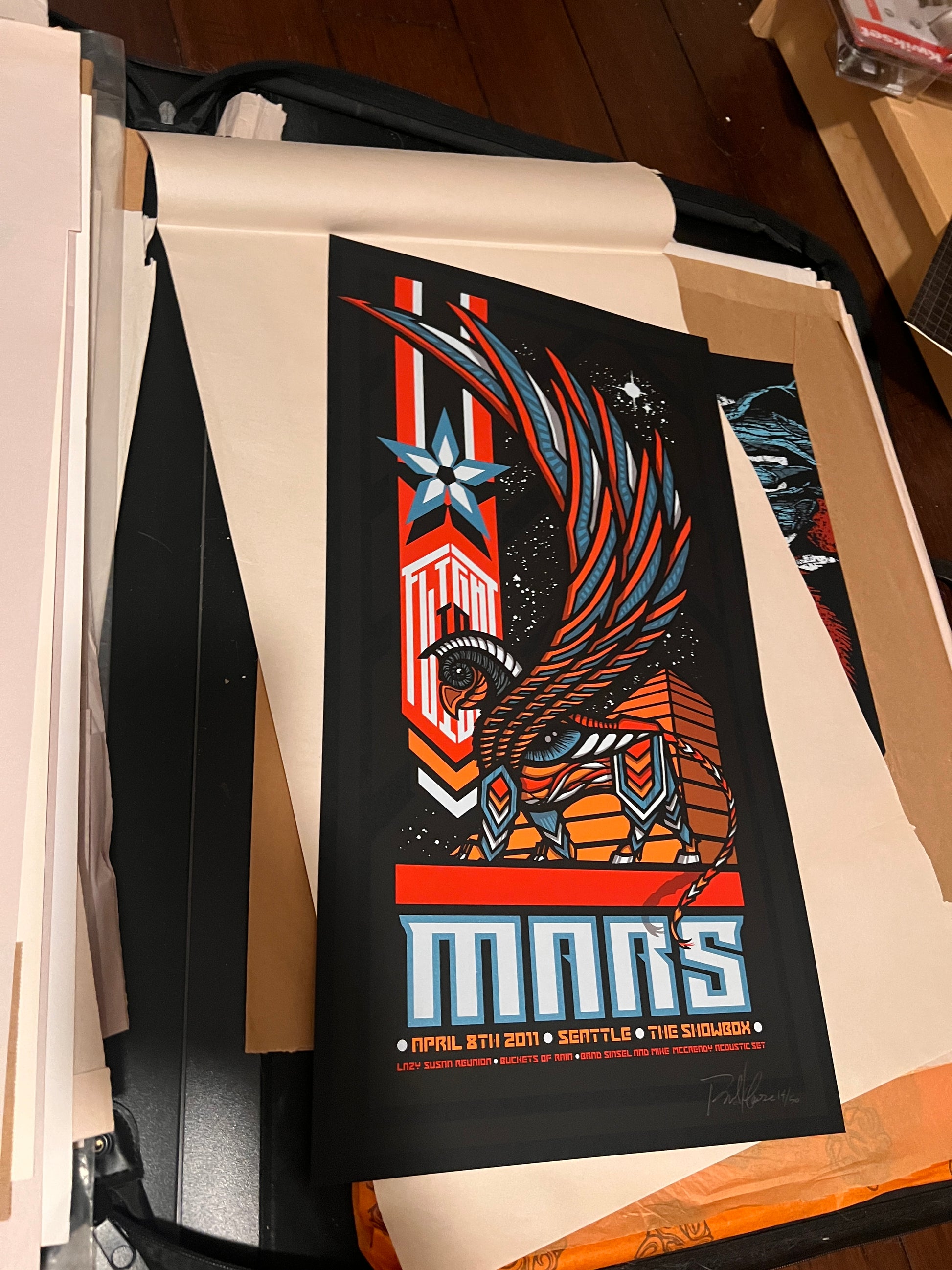 Flight to Mars April 8th 2011 Seattle Showbox Klausen Poster SIgned SN!
