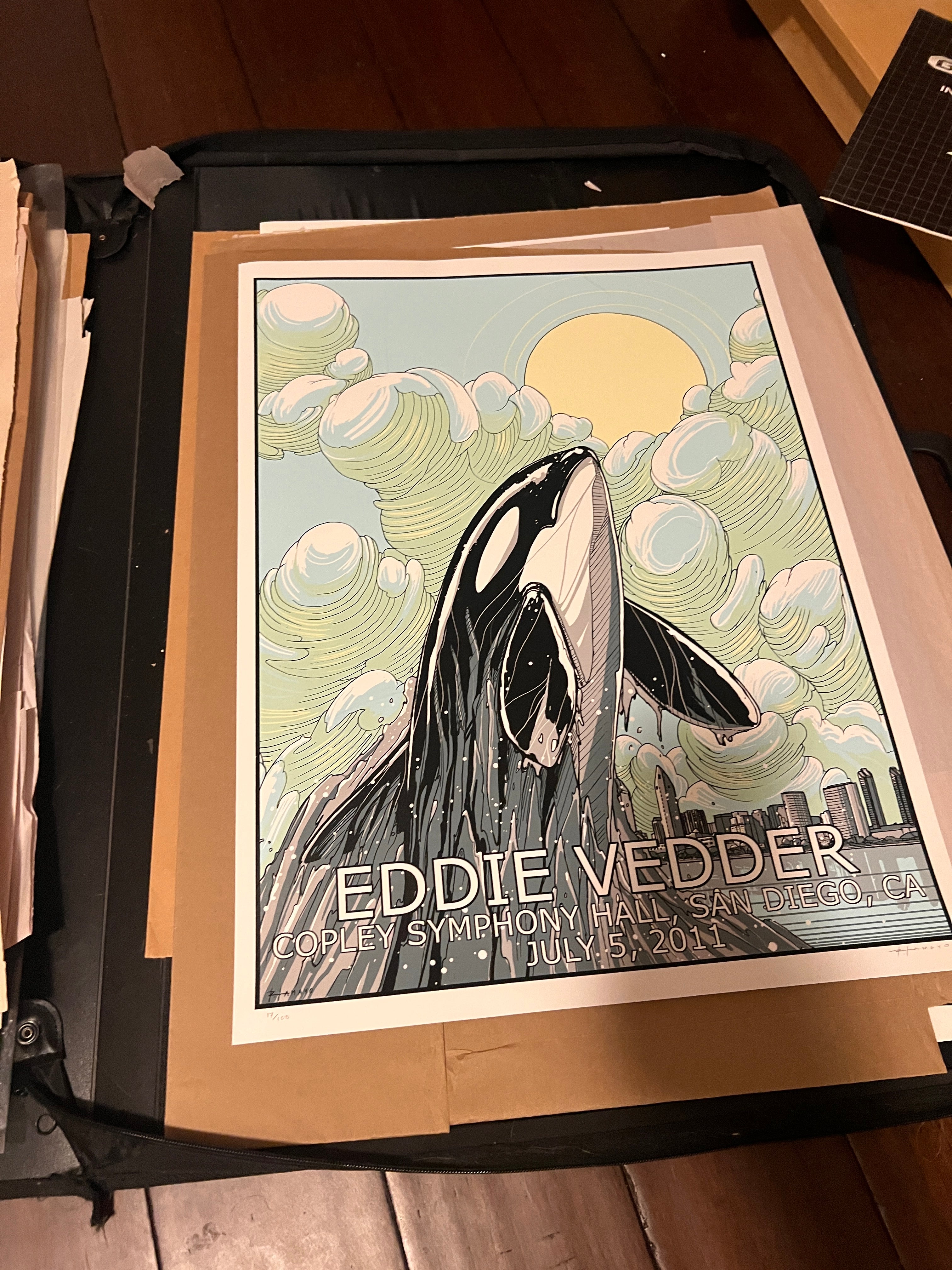 Eddie Vedder San Diego 2011 Roland Tamayo Poster by Amayo Signed SN!  18x24!